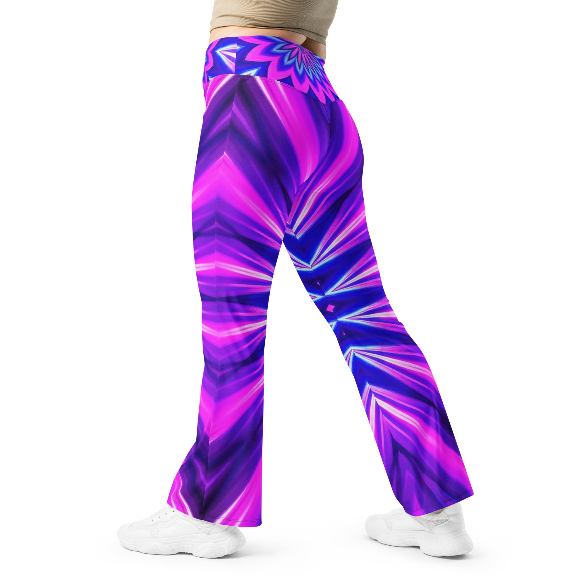 Psychedelic Ultraviolet Bloom Flare Leggings | GearBunch
