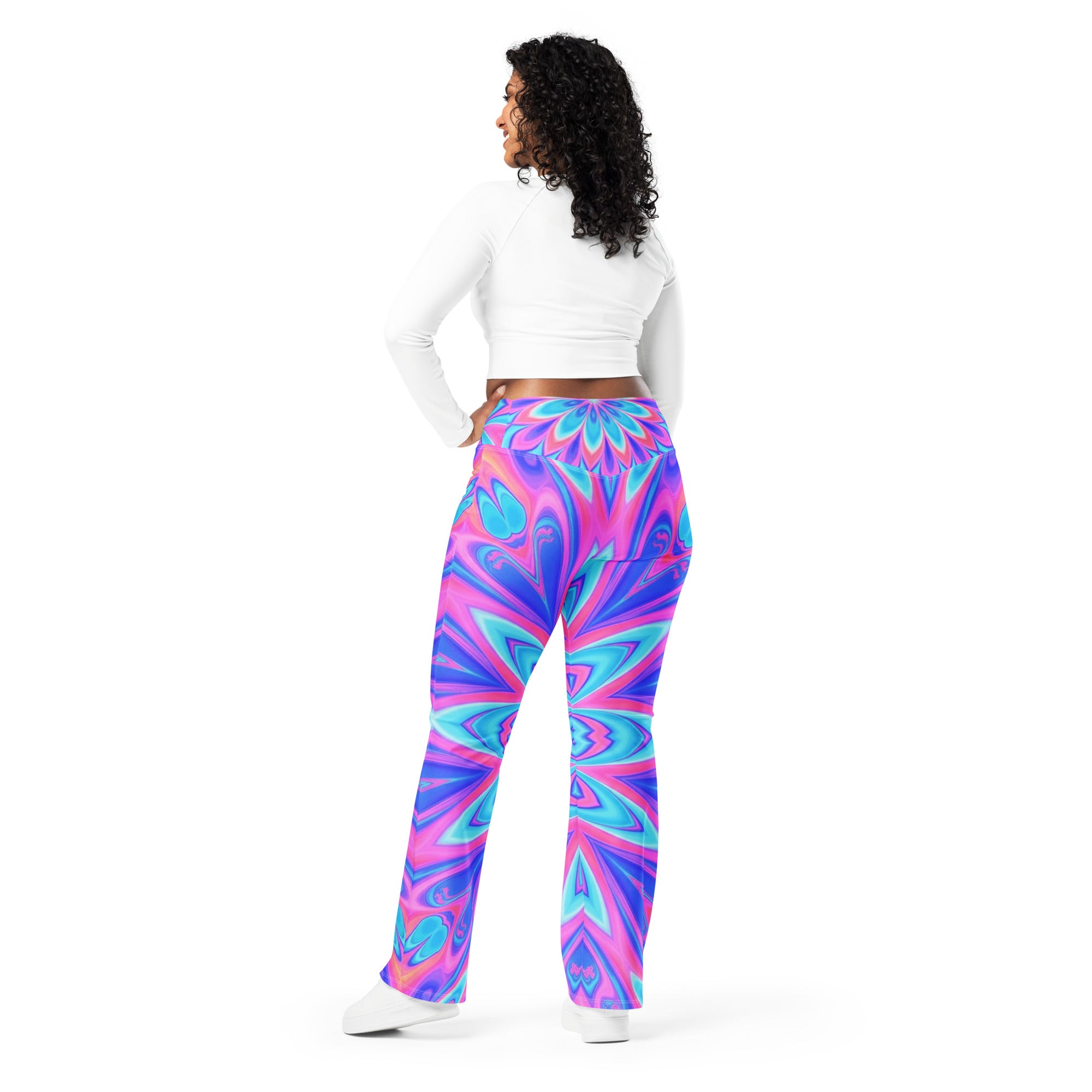Psychedelic Vaporwave Dream Flare Leggings | GearBunch