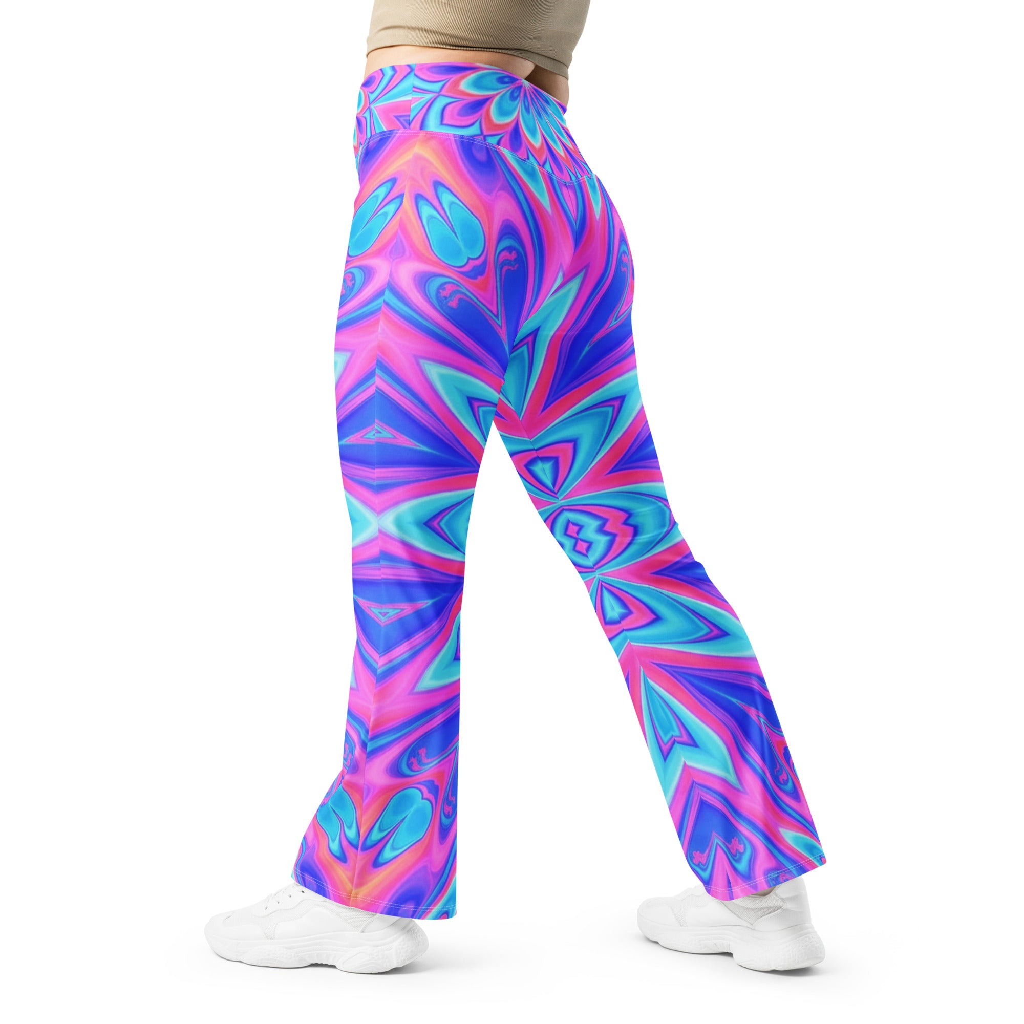 Psychedelic Vaporwave Dream Flare Leggings | GearBunch
