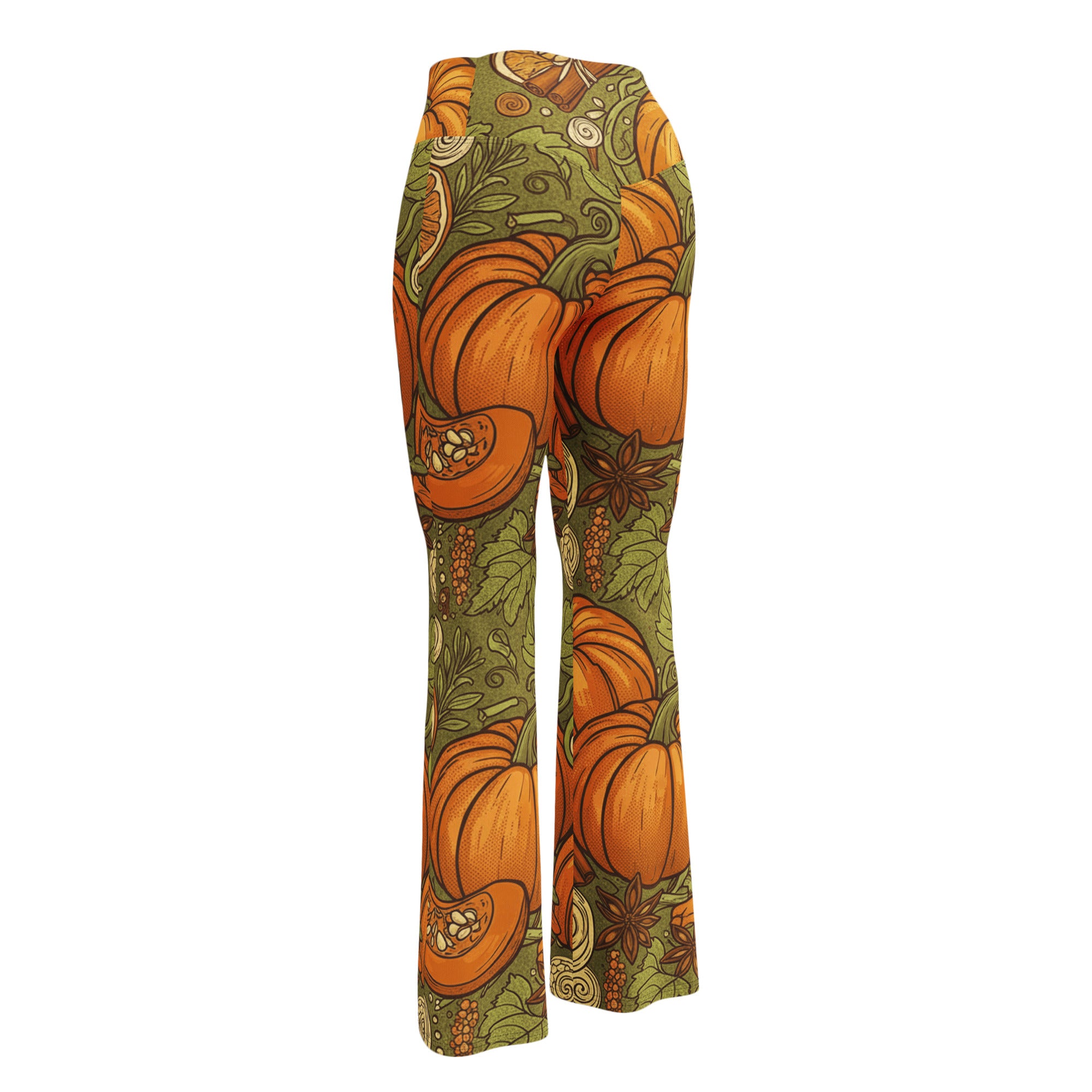 Pumpkin Spice Botanical Flare Leggings | GearBunch
