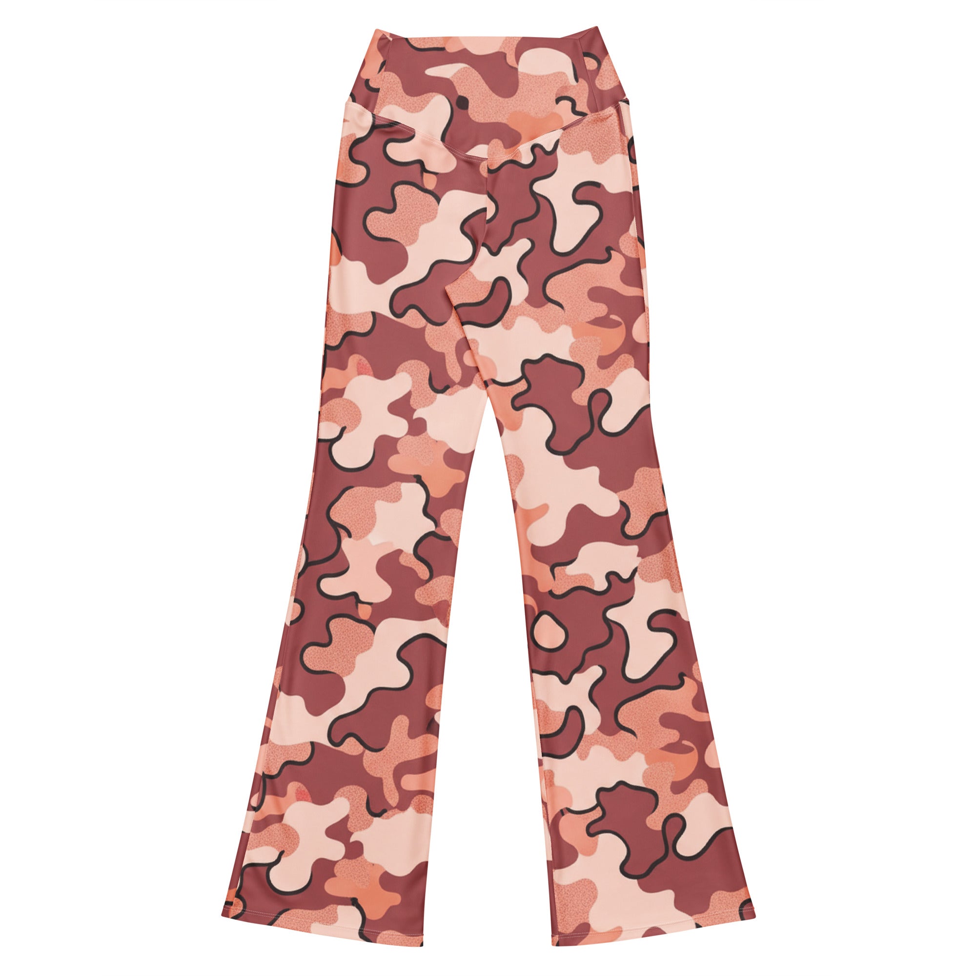 Rose Gold Camo Flare Leggings | GearBunch