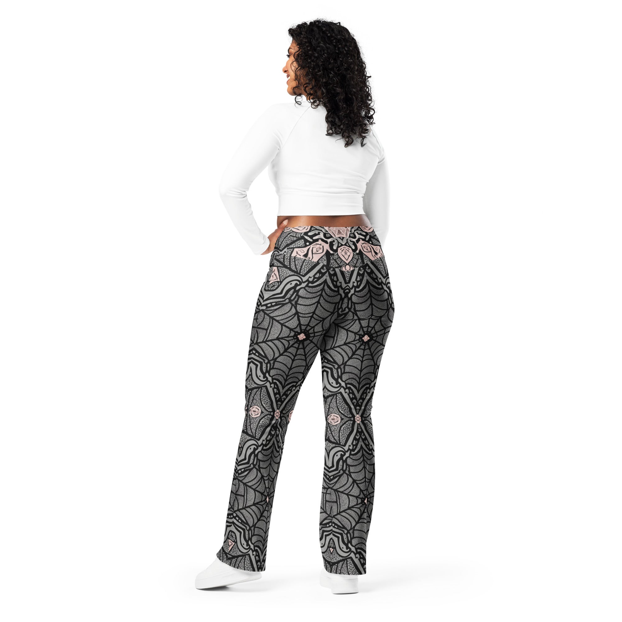 Spider Web Lace Flare Leggings | GearBunch