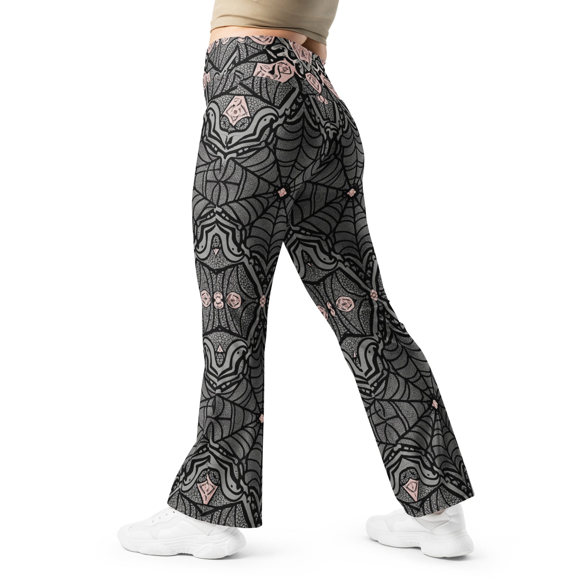 Spider Web Lace Flare Leggings | GearBunch