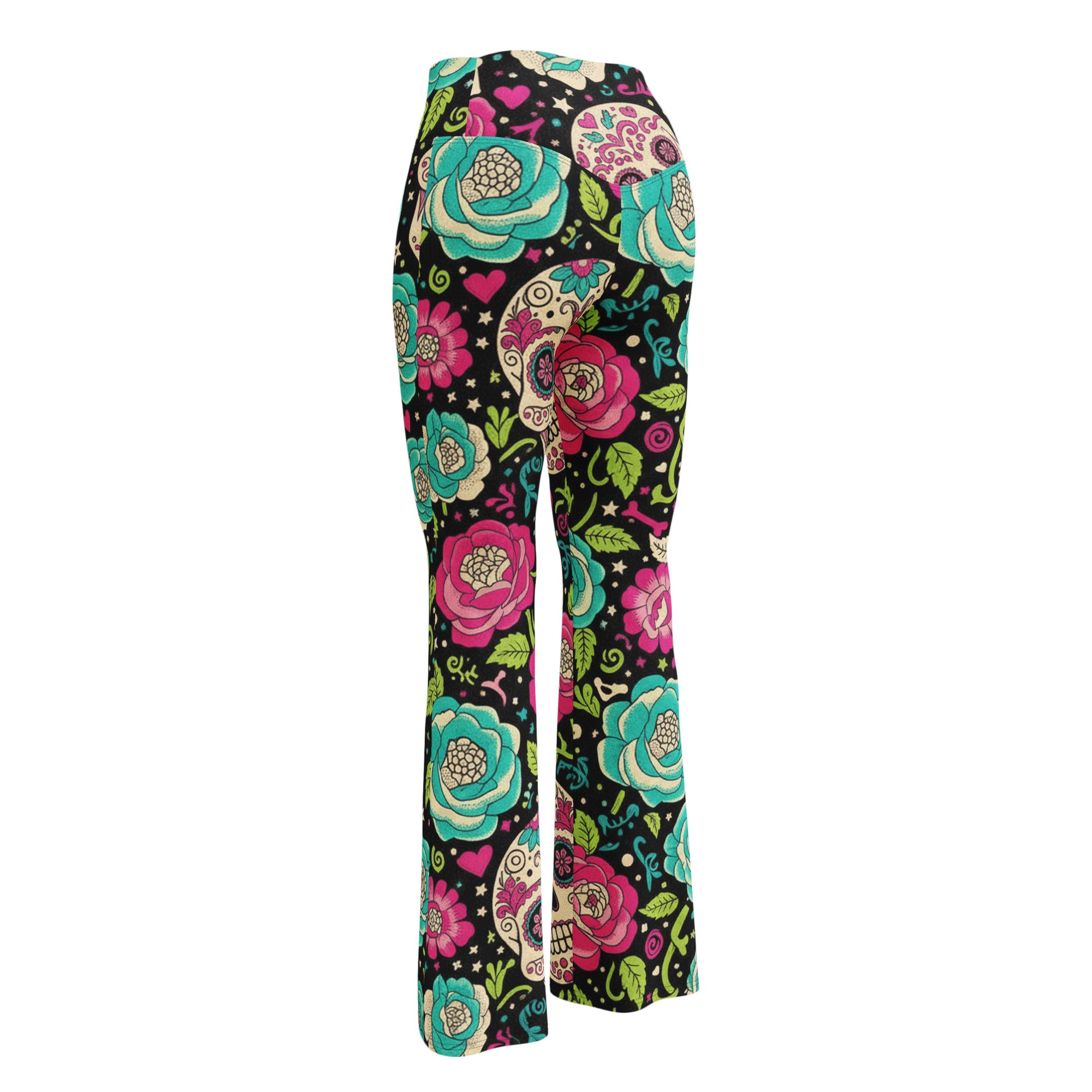 Sugar Skull Botanica Flare Leggings | GearBunch