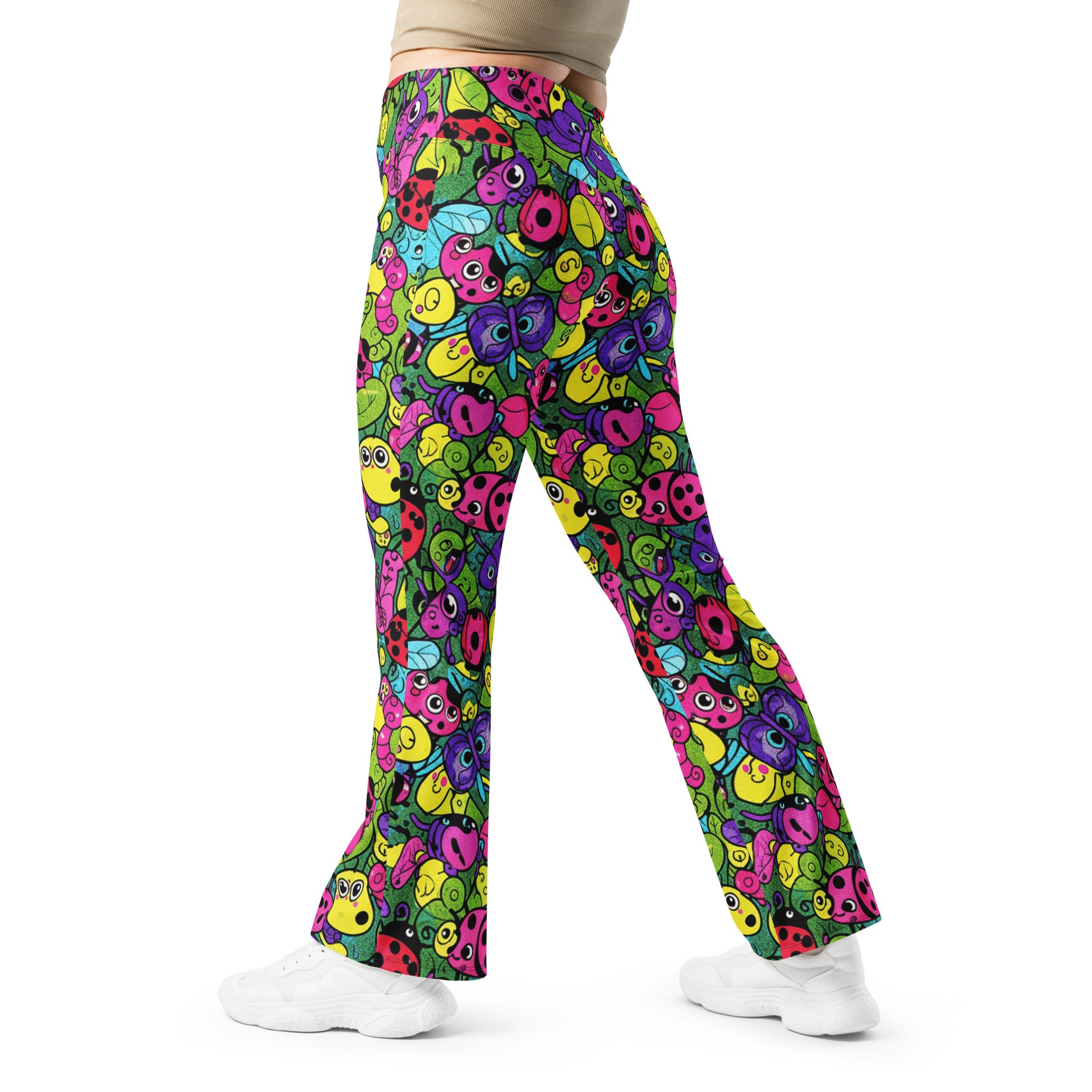 Vibrant Bug Life Flare Leggings | GearBunch