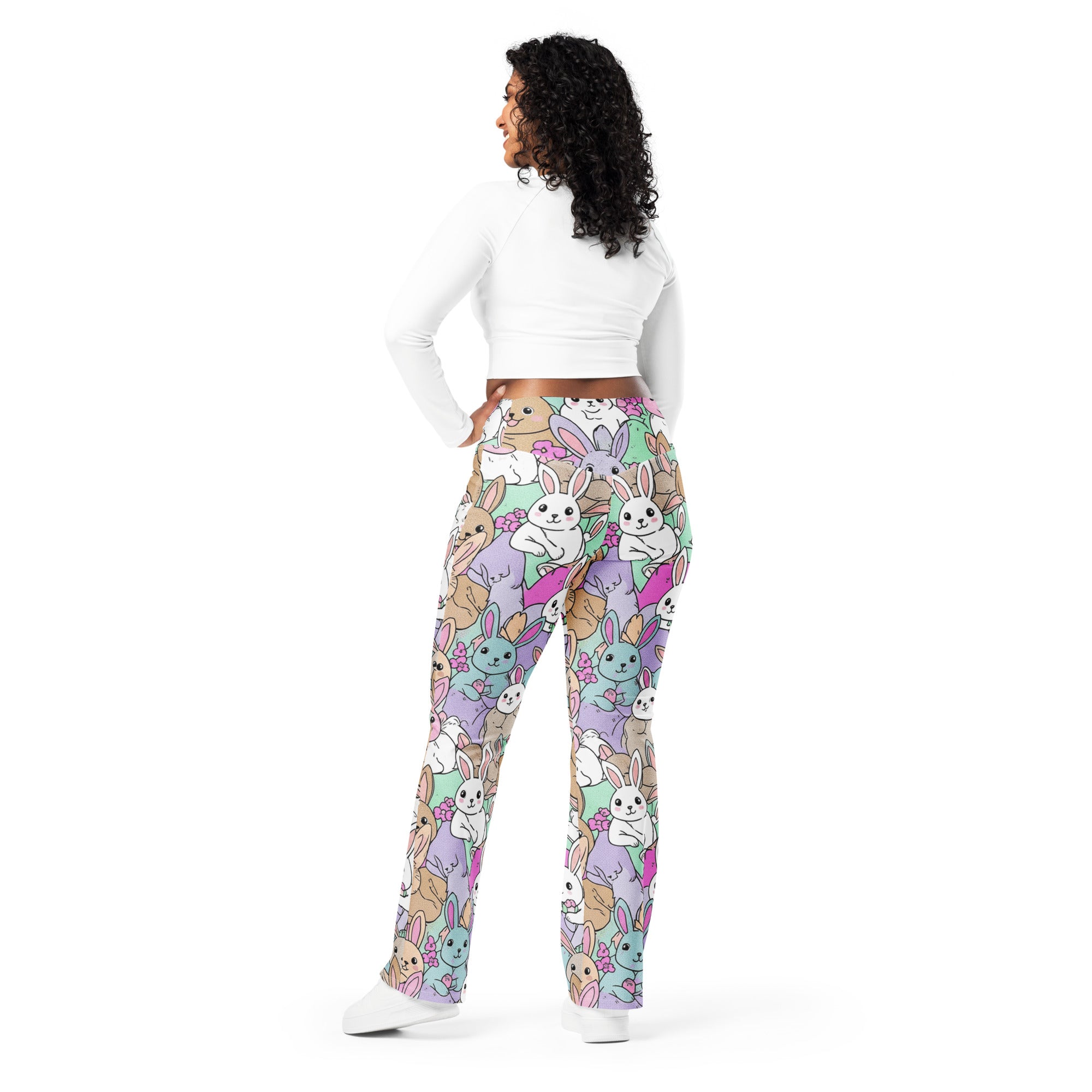 Vibrant Bunny Hop Flare Leggings | GearBunch