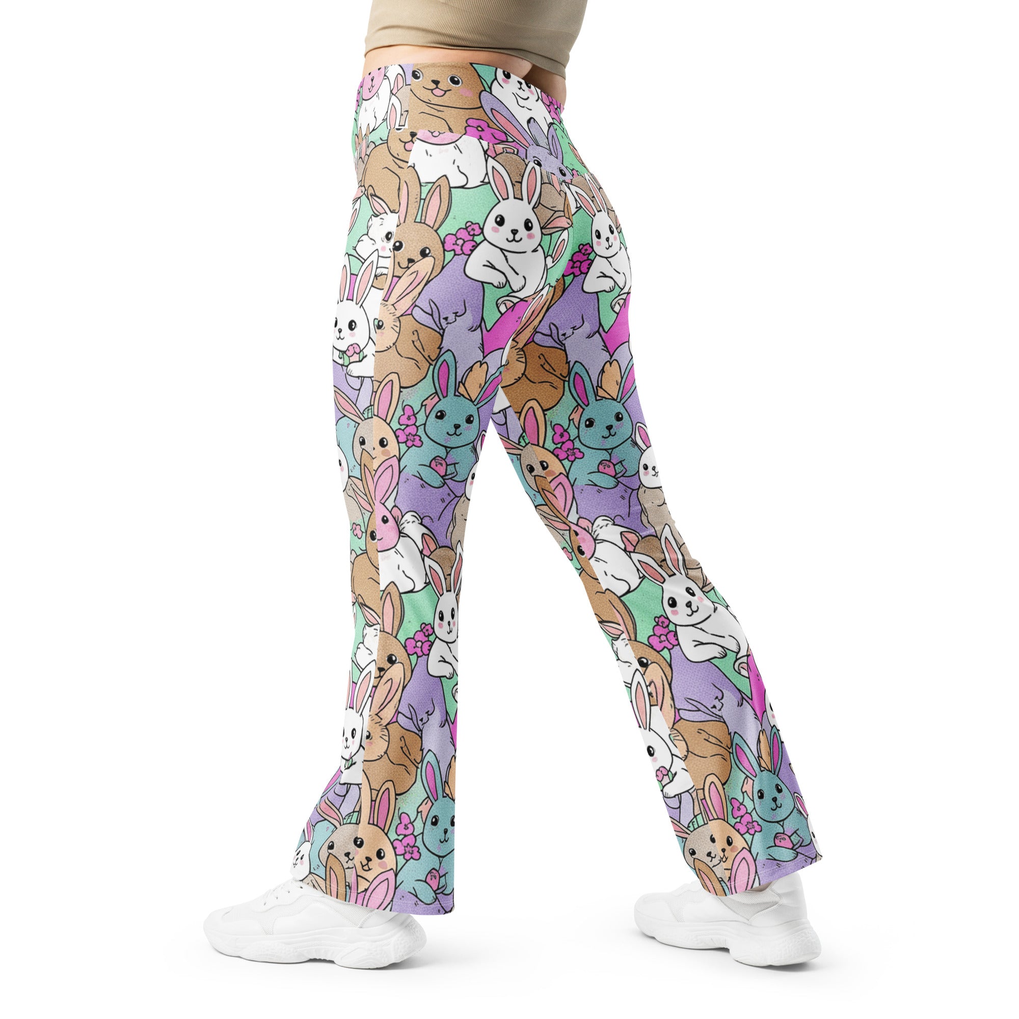 Vibrant Bunny Hop Flare Leggings | GearBunch