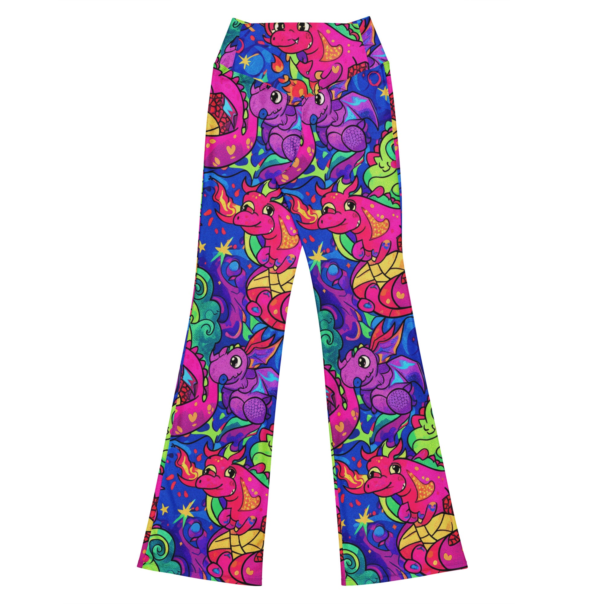 Vibrant Dragon Fantasy Flare Leggings | GearBunch