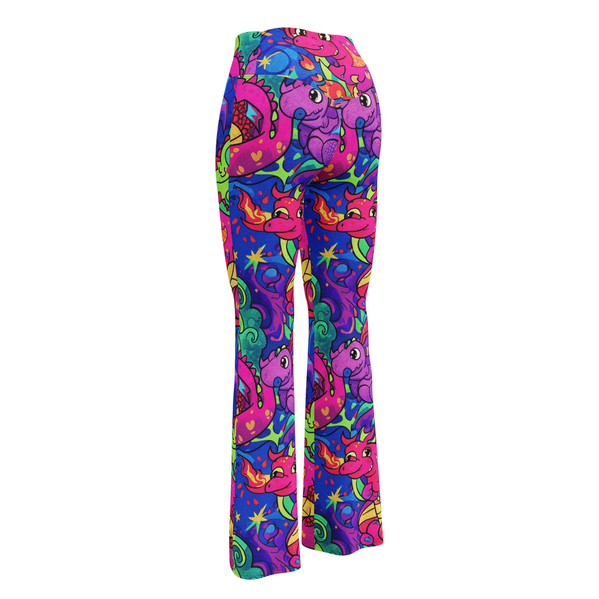 Vibrant Dragon Fantasy Flare Leggings | GearBunch