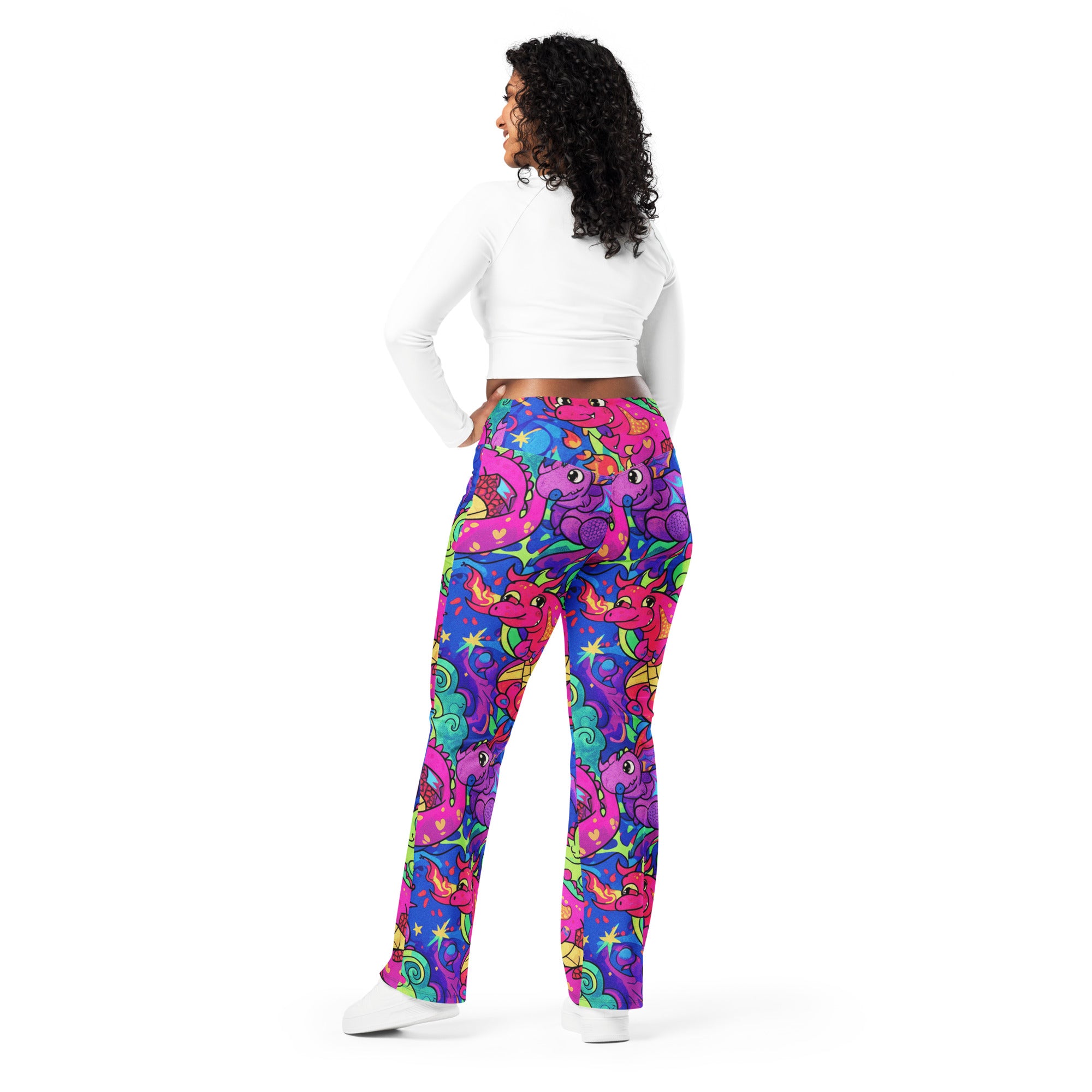Vibrant Dragon Fantasy Flare Leggings | GearBunch
