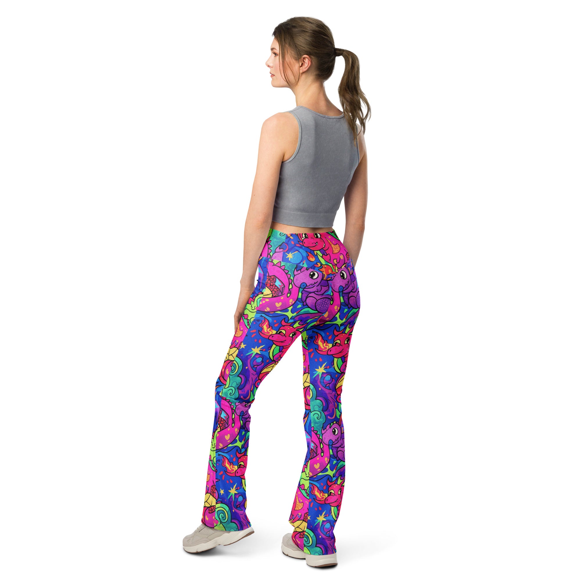 Vibrant Dragon Fantasy Flare Leggings | GearBunch