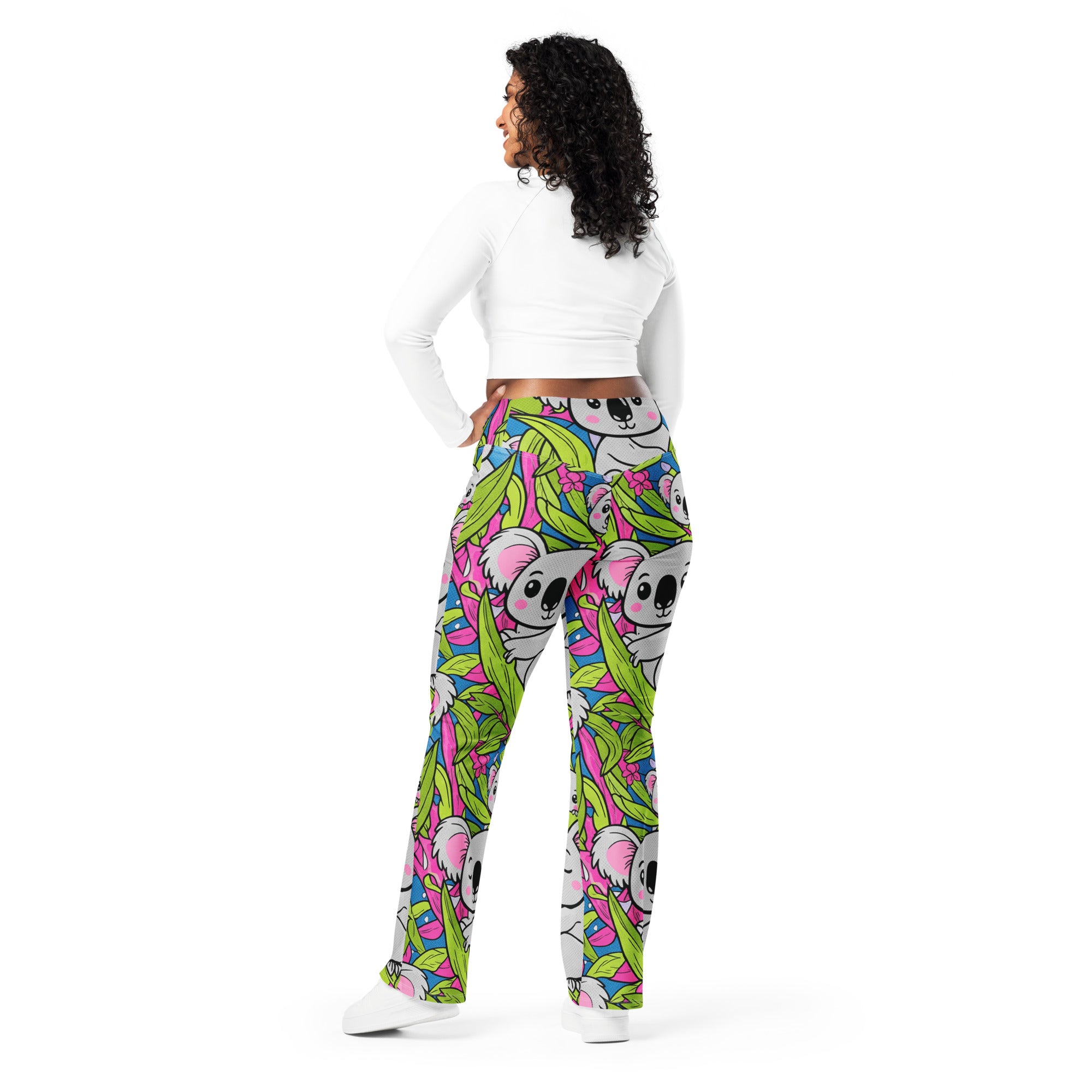 Vibrant Koala and Friends Flare Leggings | GearBunch
