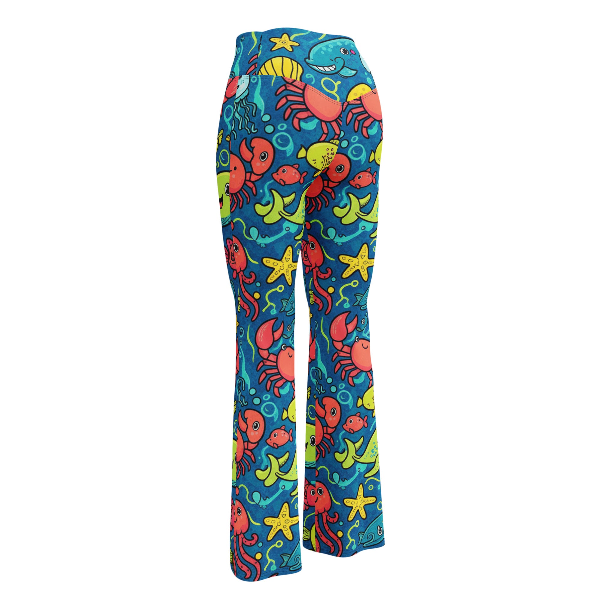 Vibrant Under the Sea Flare Leggings | GearBunch