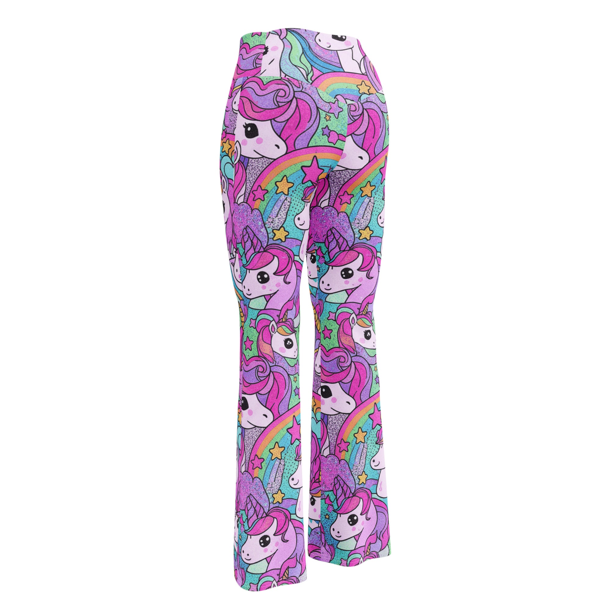 Vibrant Unicorn Rainbow Party Flare Leggings | GearBunch