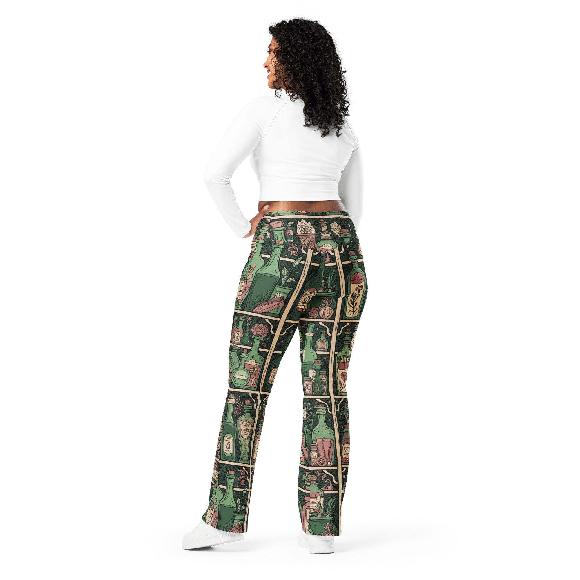 Witches Apothecary Bottles Flare Leggings | GearBunch