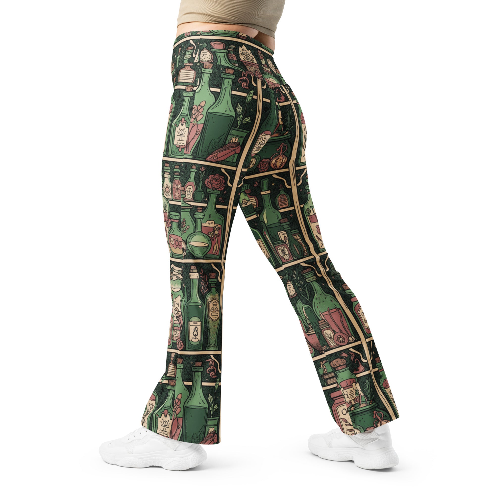 Witches Apothecary Bottles Flare Leggings | GearBunch