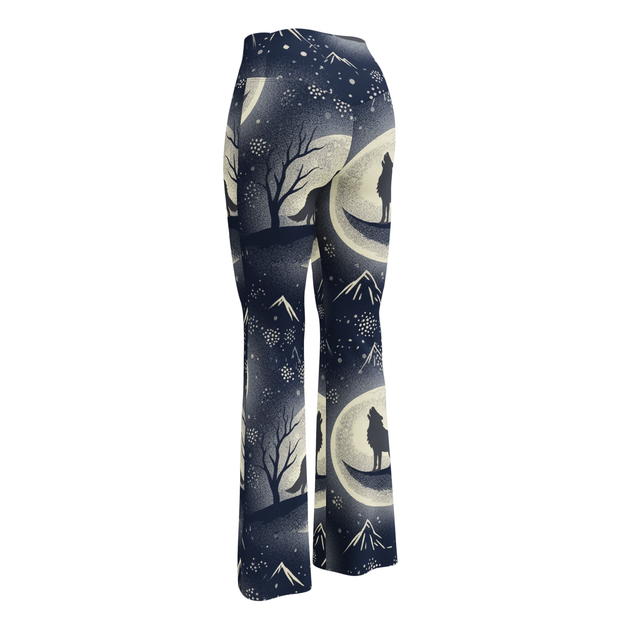 Wolf Howl Full Moon Flare Leggings | GearBunch