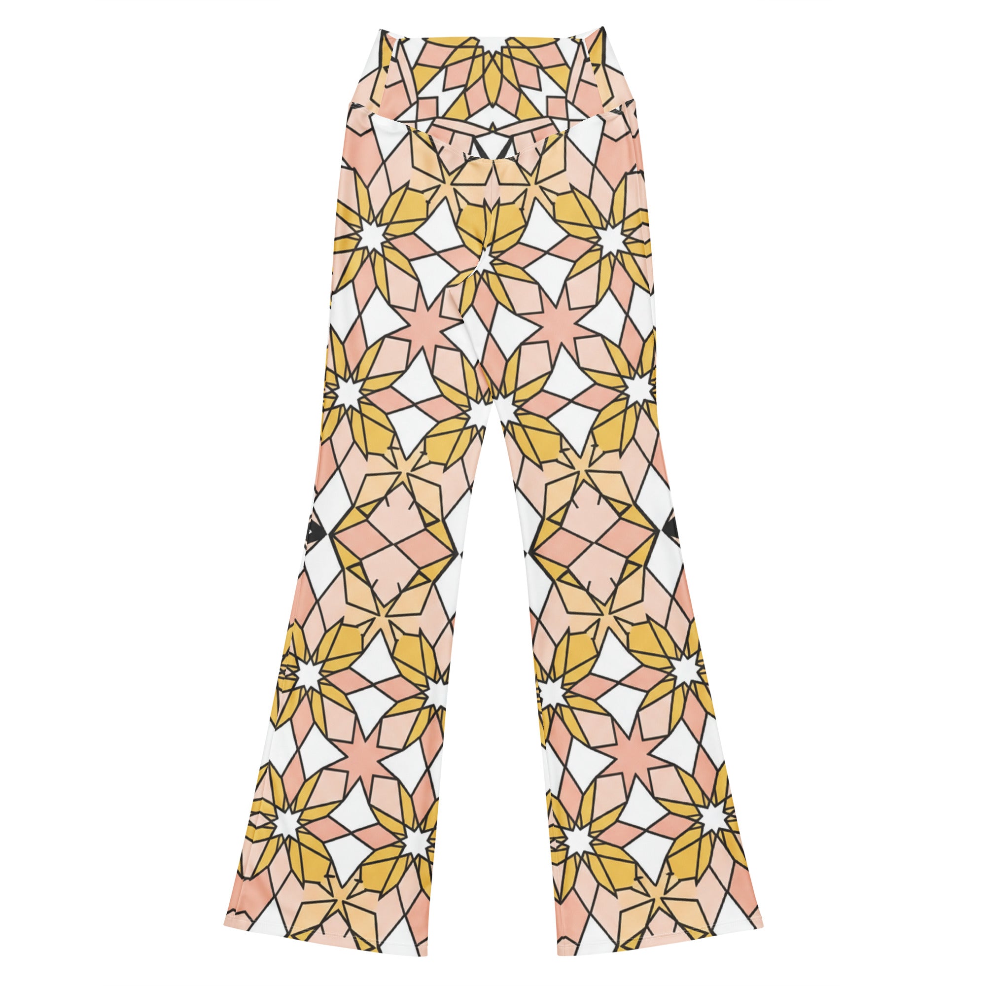 Zellige Blush Gold Flare Leggings | GearBunch