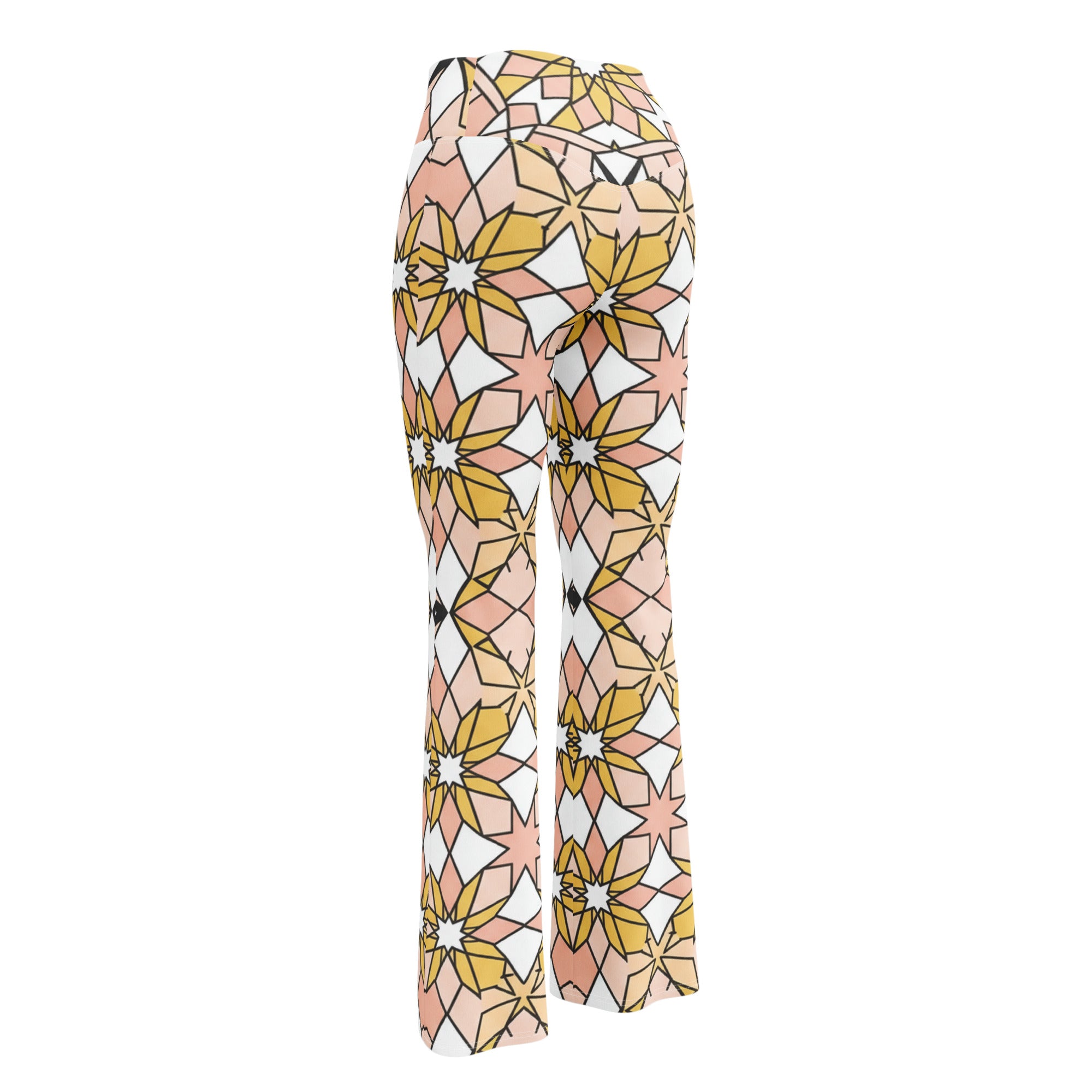 Zellige Blush Gold Flare Leggings | GearBunch