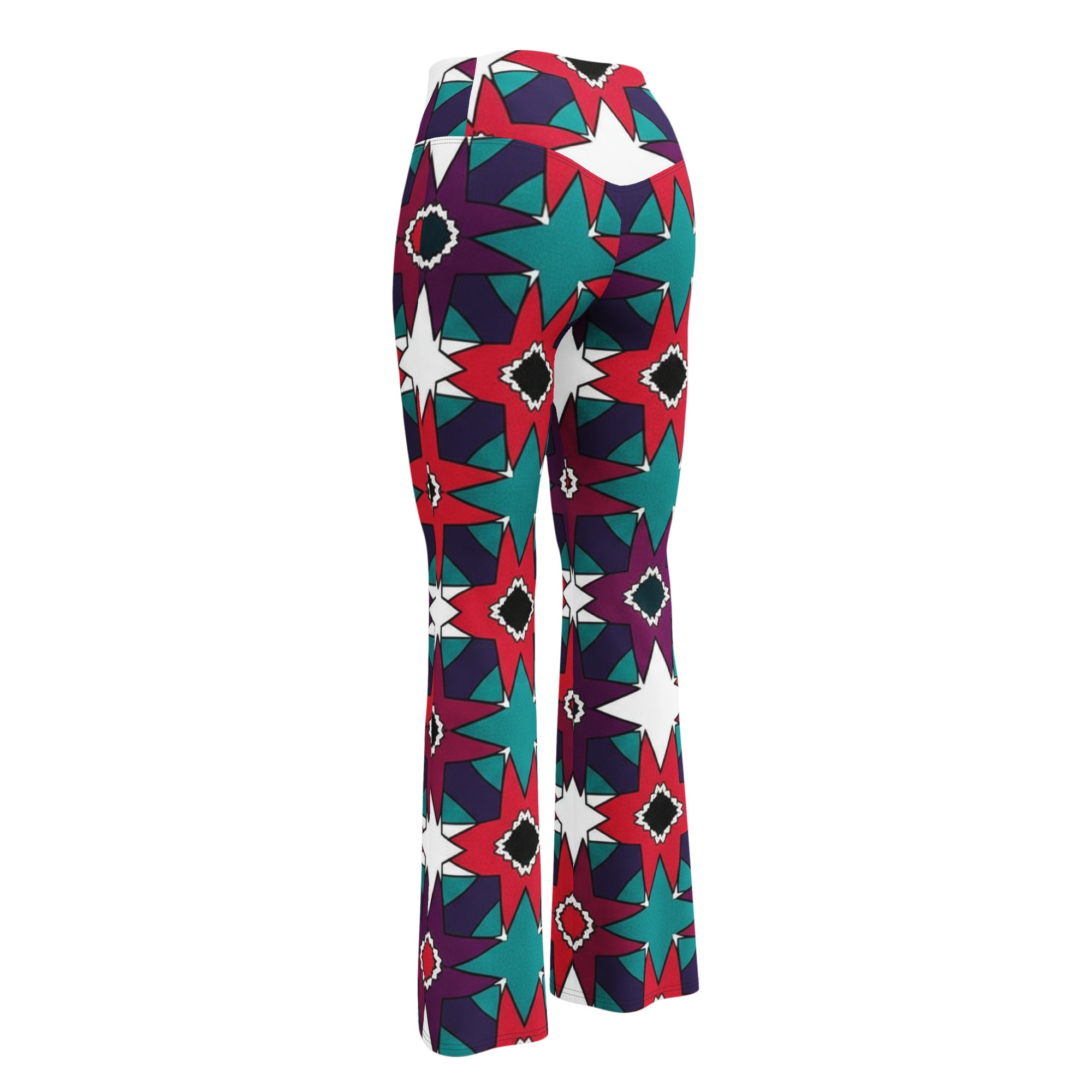 Zellige Crimson Teal Flare Leggings | GearBunch