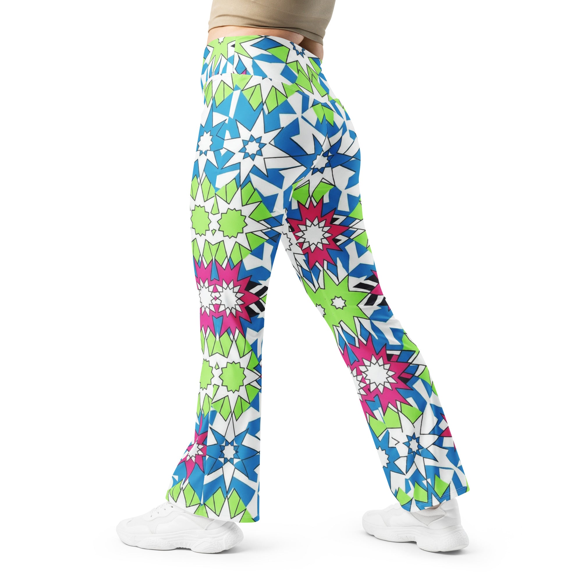 Zellige Electric Neon Flare Leggings | GearBunch