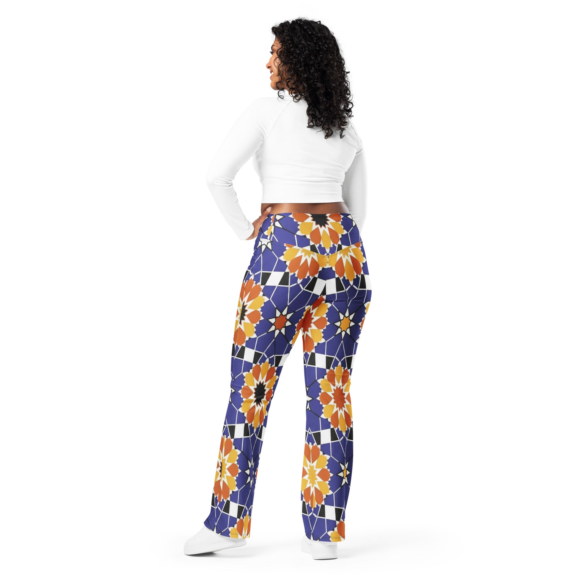 Zellige Indigo Saffron Flare Leggings | GearBunch