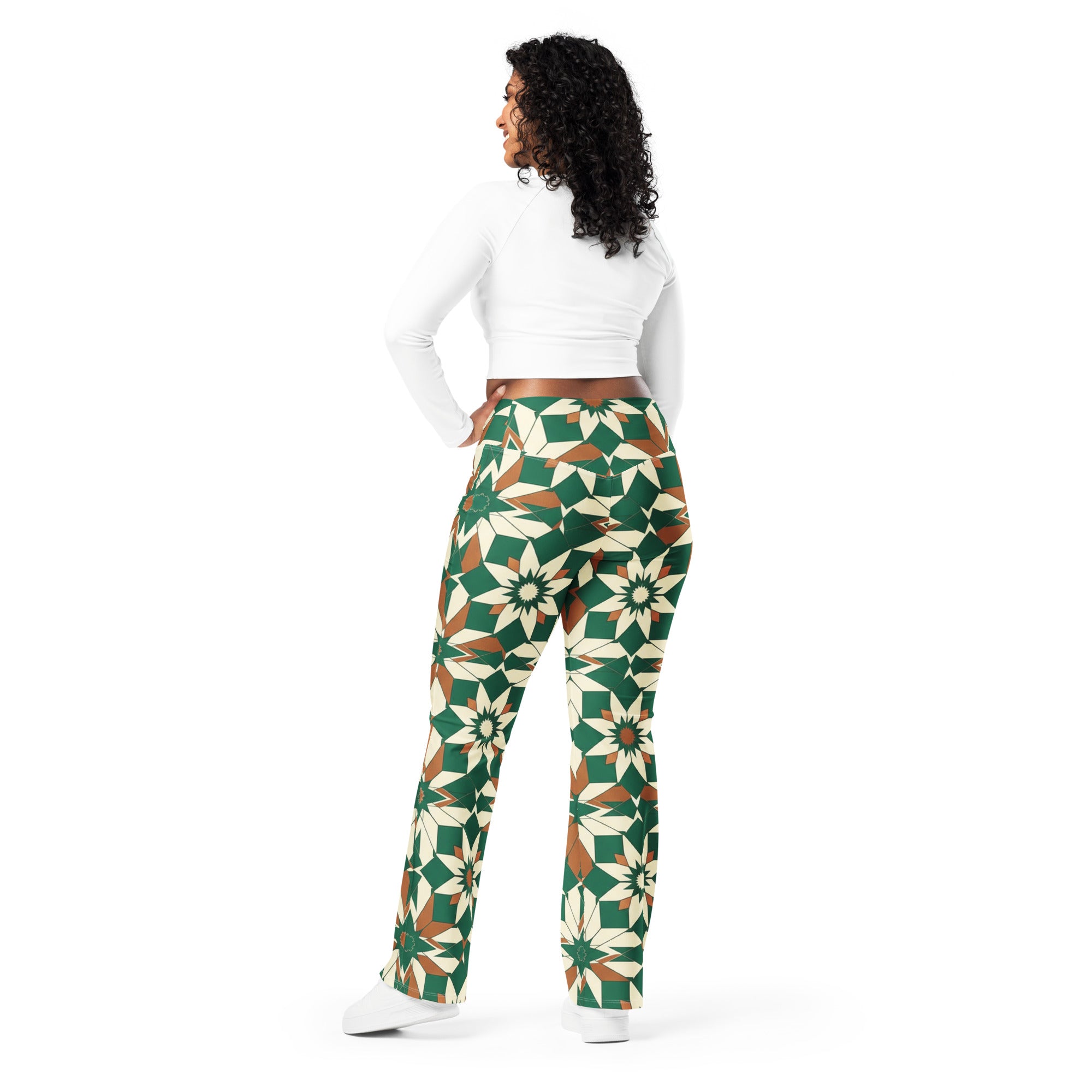 Zellige Jade Copper Flare Leggings | GearBunch