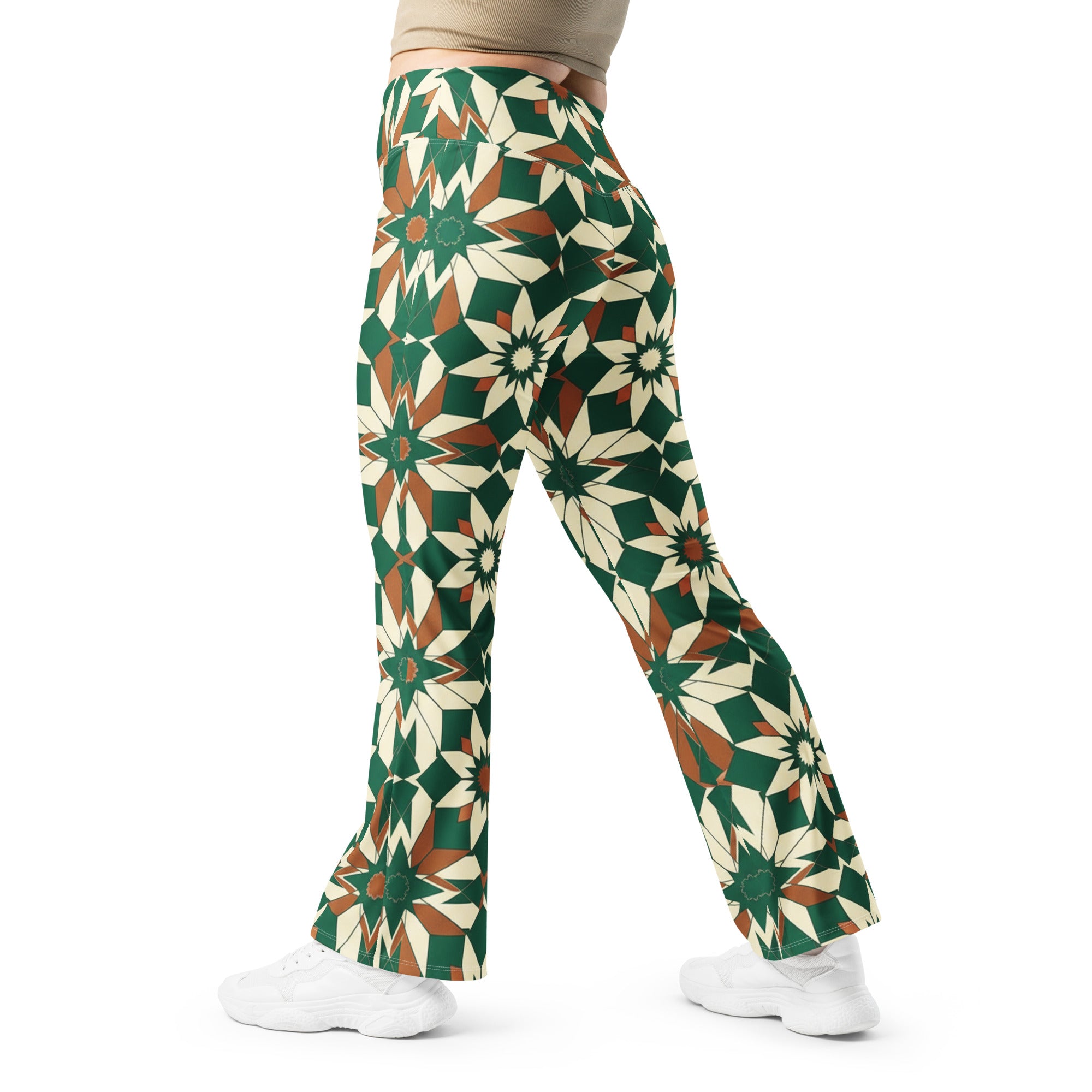 Zellige Jade Copper Flare Leggings | GearBunch
