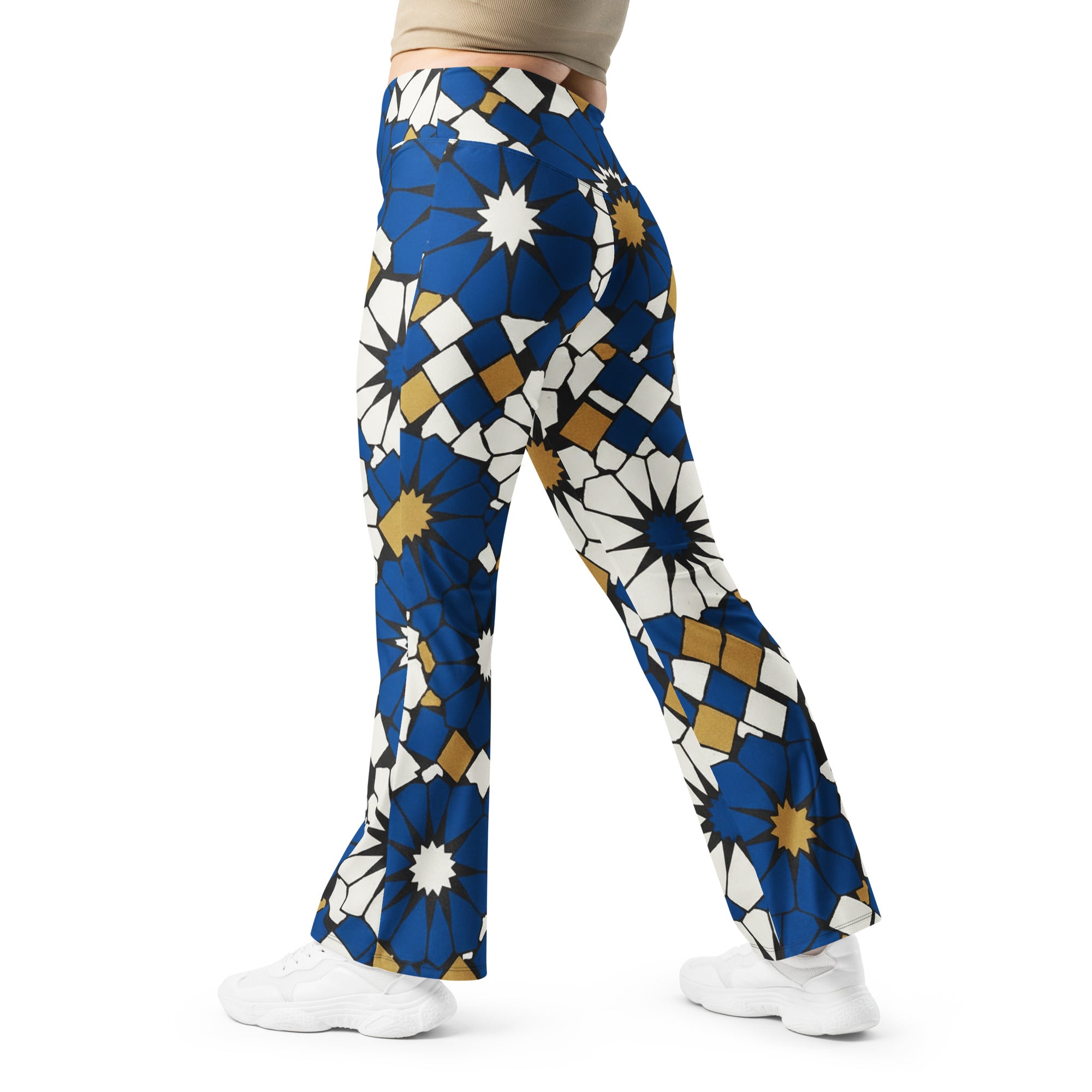 Zellige Midnight Blue Flare Leggings | GearBunch