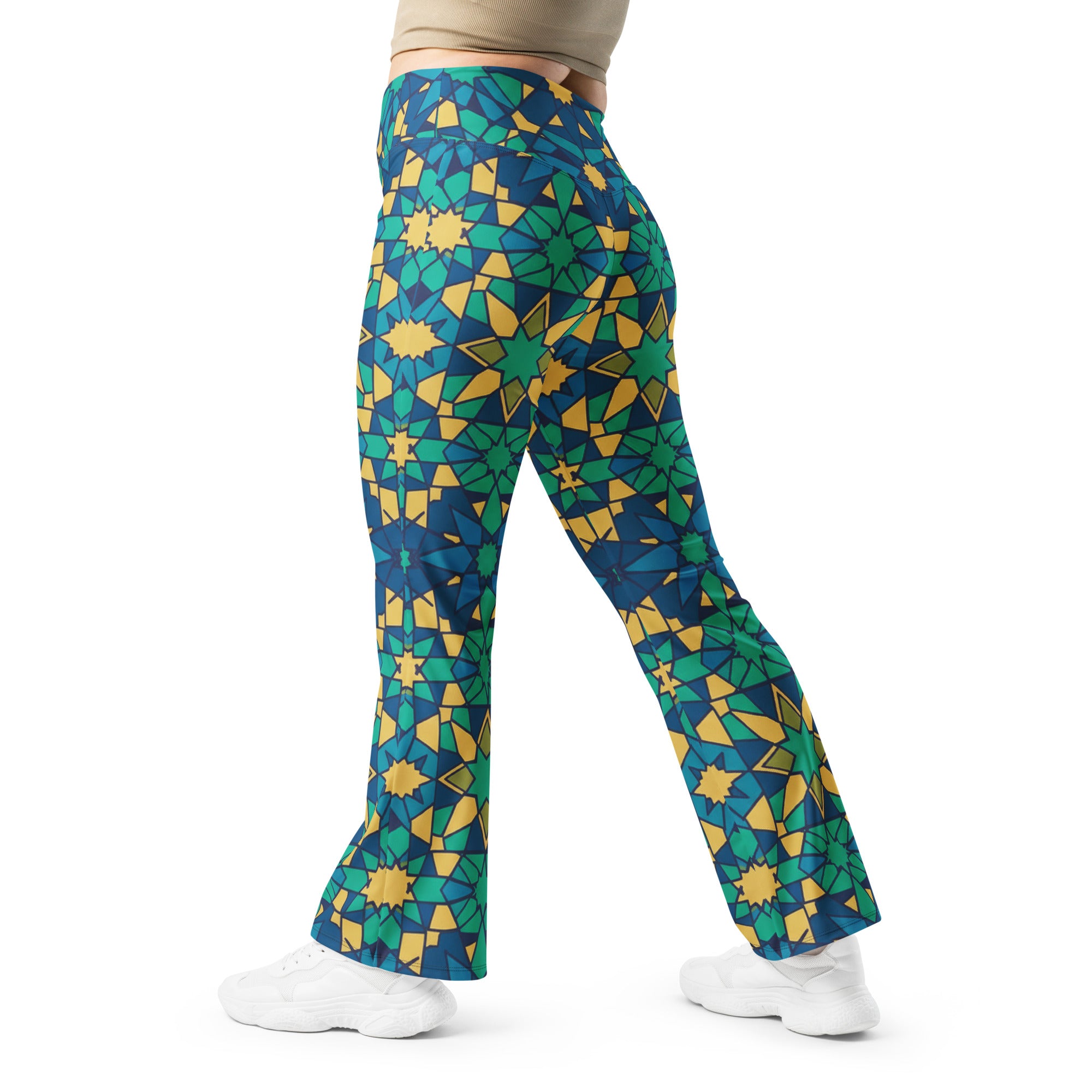 Zellige Peacock Flare Leggings | GearBunch