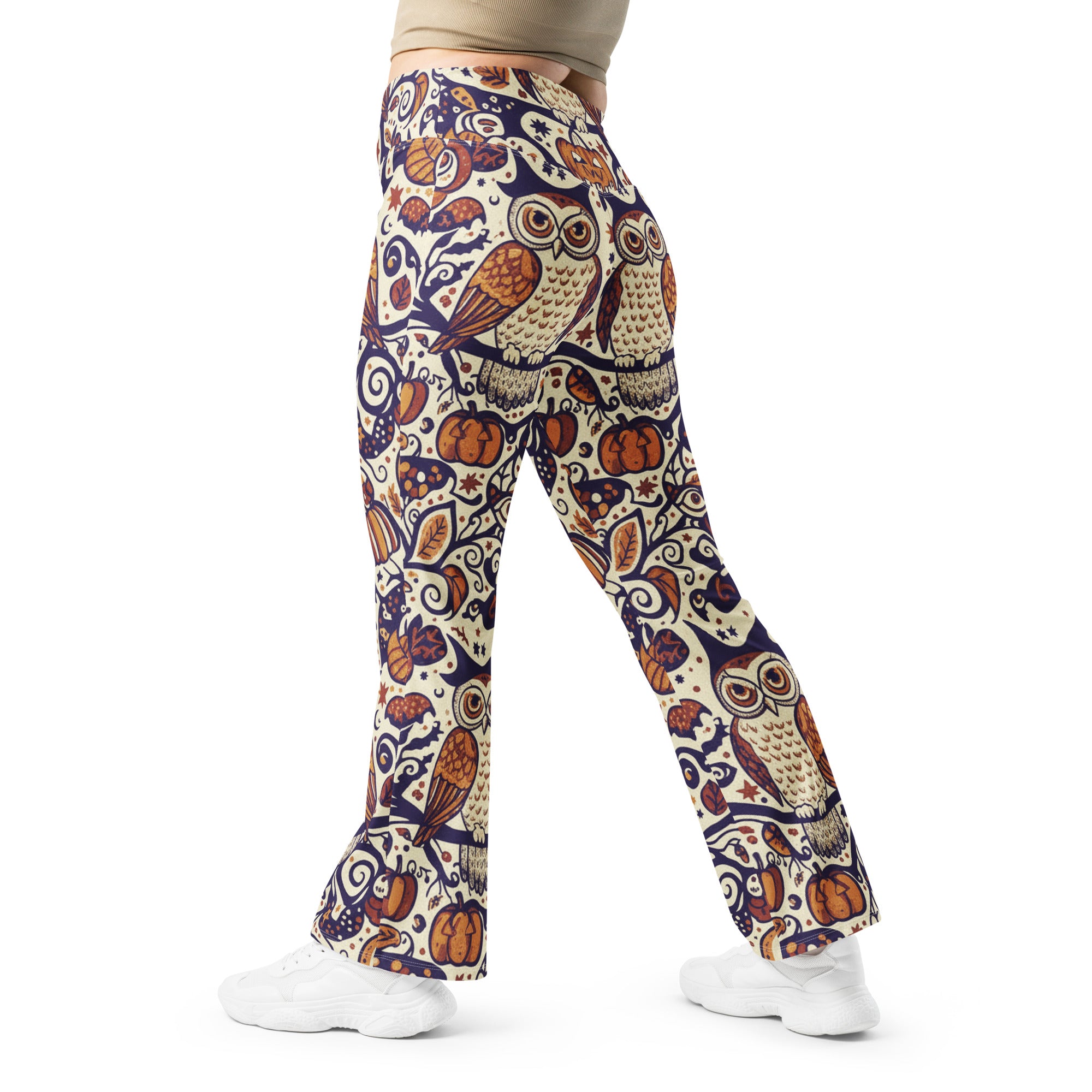 All Hallows Eve Owl Flare Leggings | GearBunch