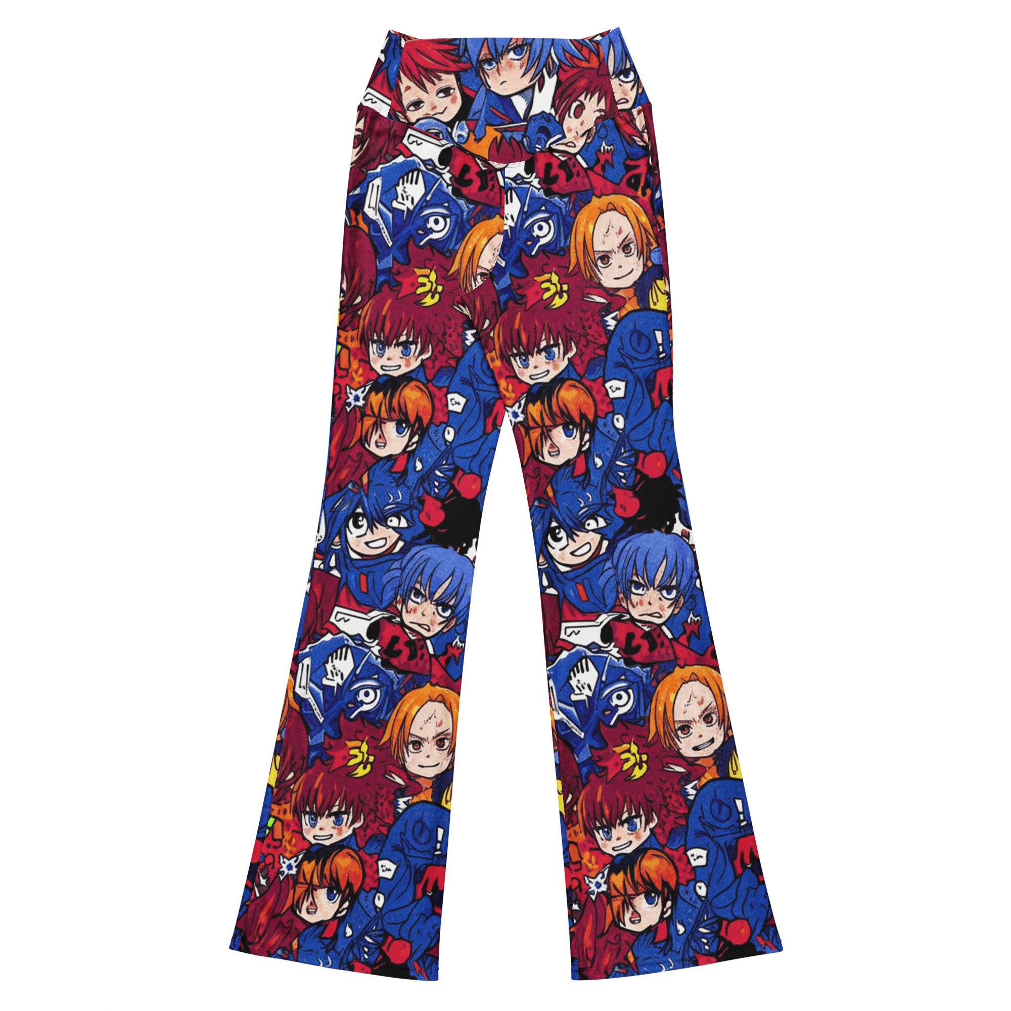 Anime Collage Dark Shonen Flare Leggings | GearBunch