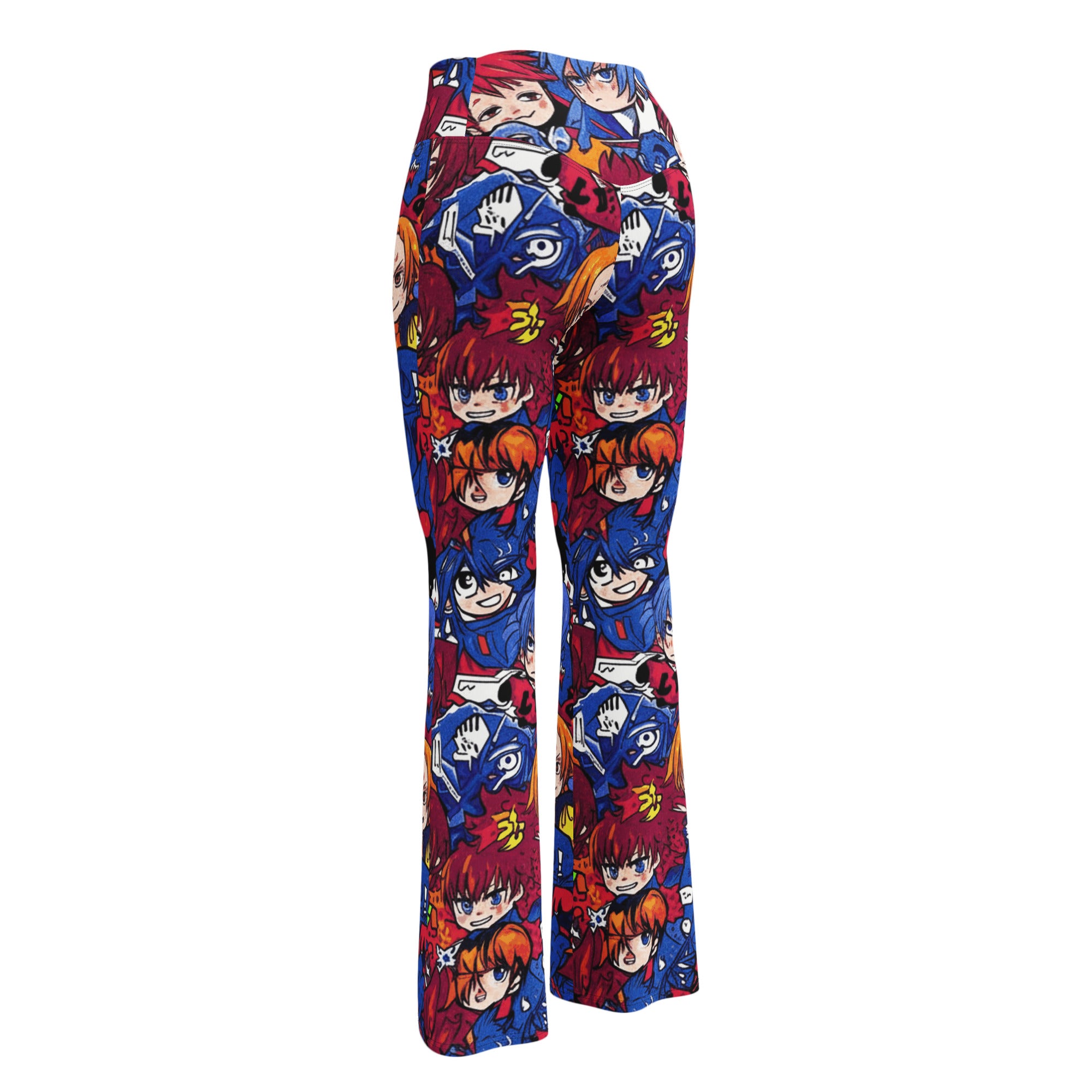 Anime Collage Dark Shonen Flare Leggings | GearBunch