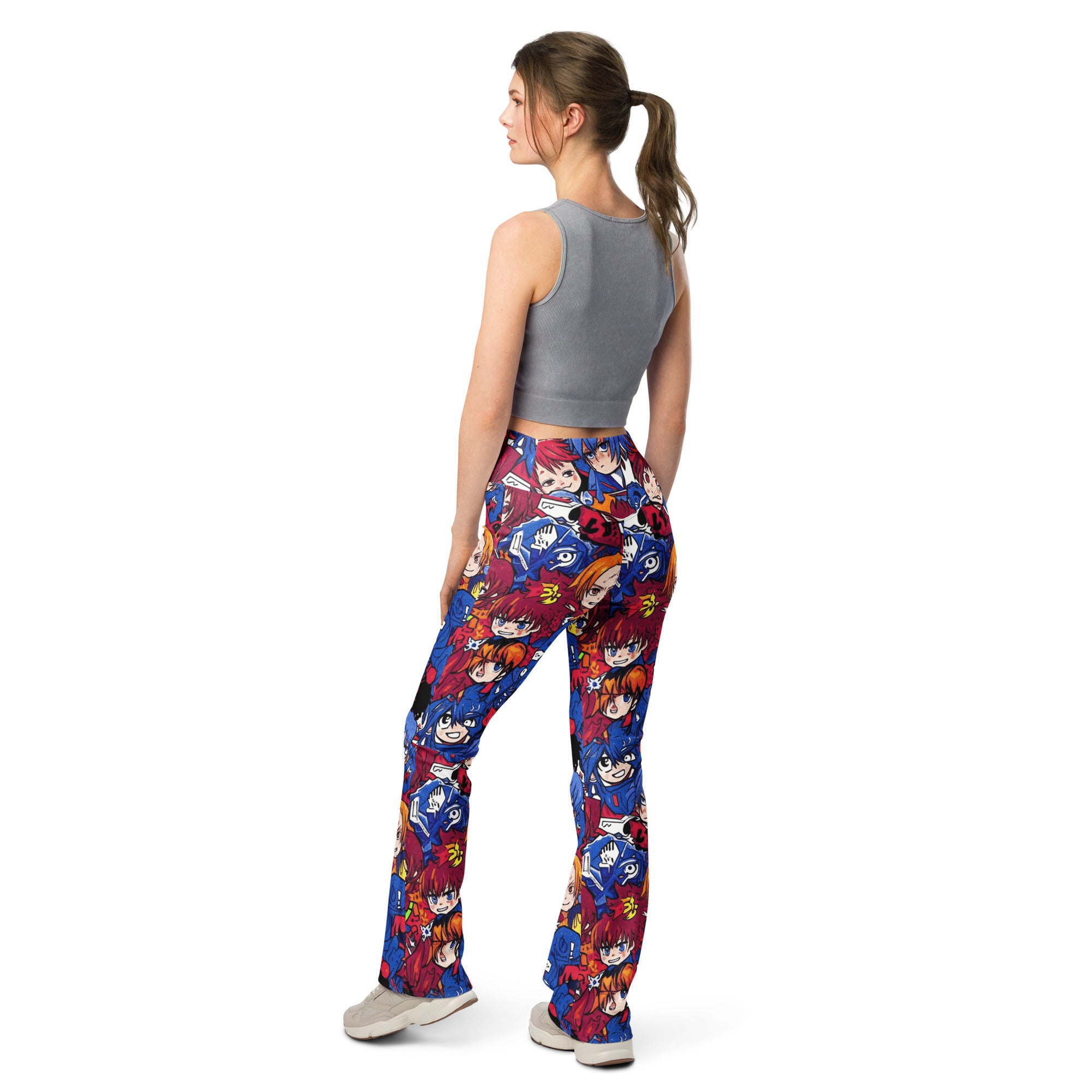 Anime Collage Dark Shonen Flare Leggings | GearBunch