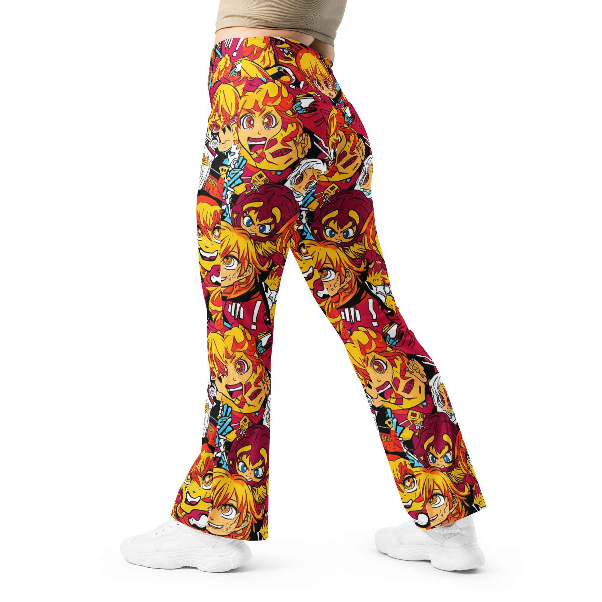 Anime Collage Fire Spirit Flare Leggings | GearBunch