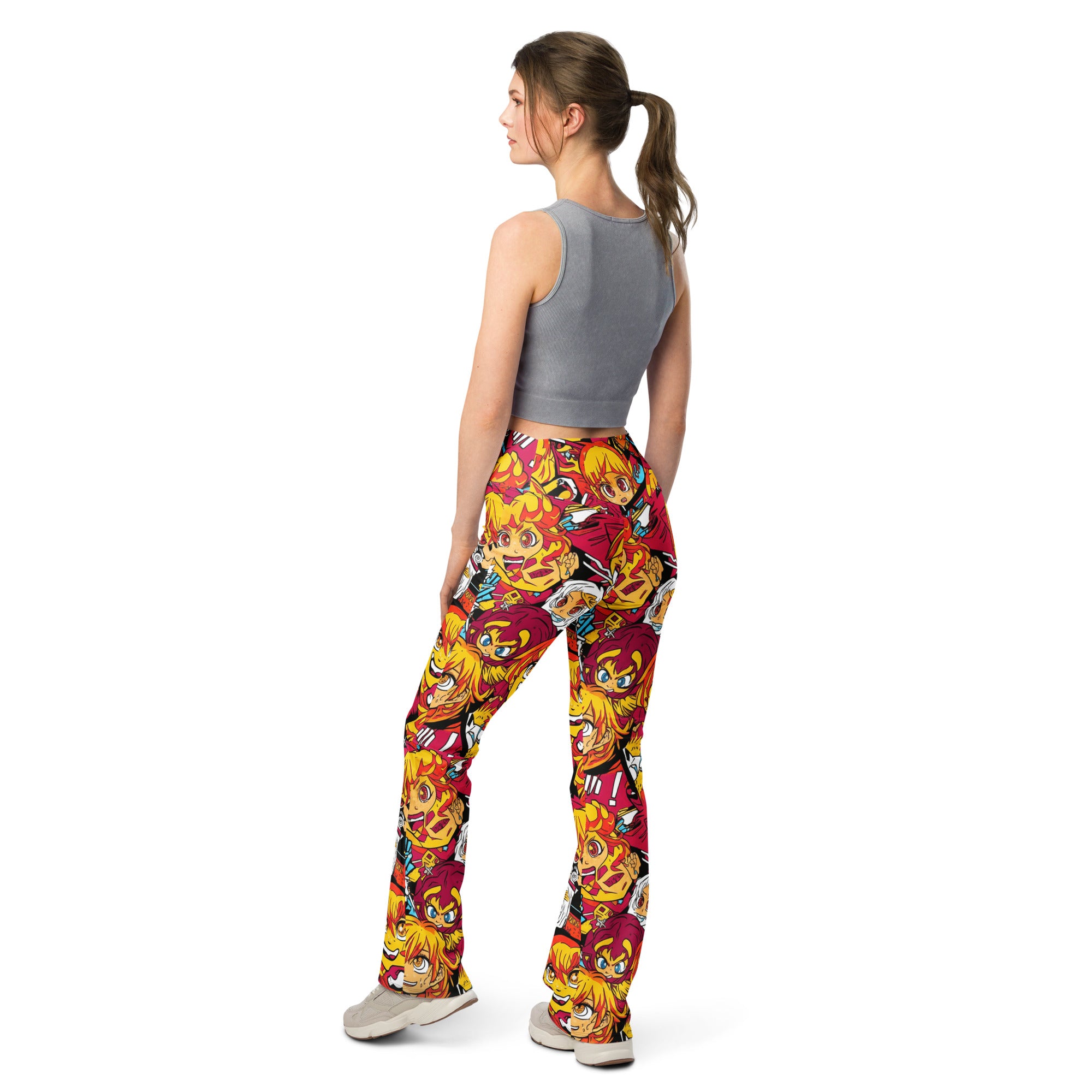 Anime Collage Fire Spirit Flare Leggings | GearBunch