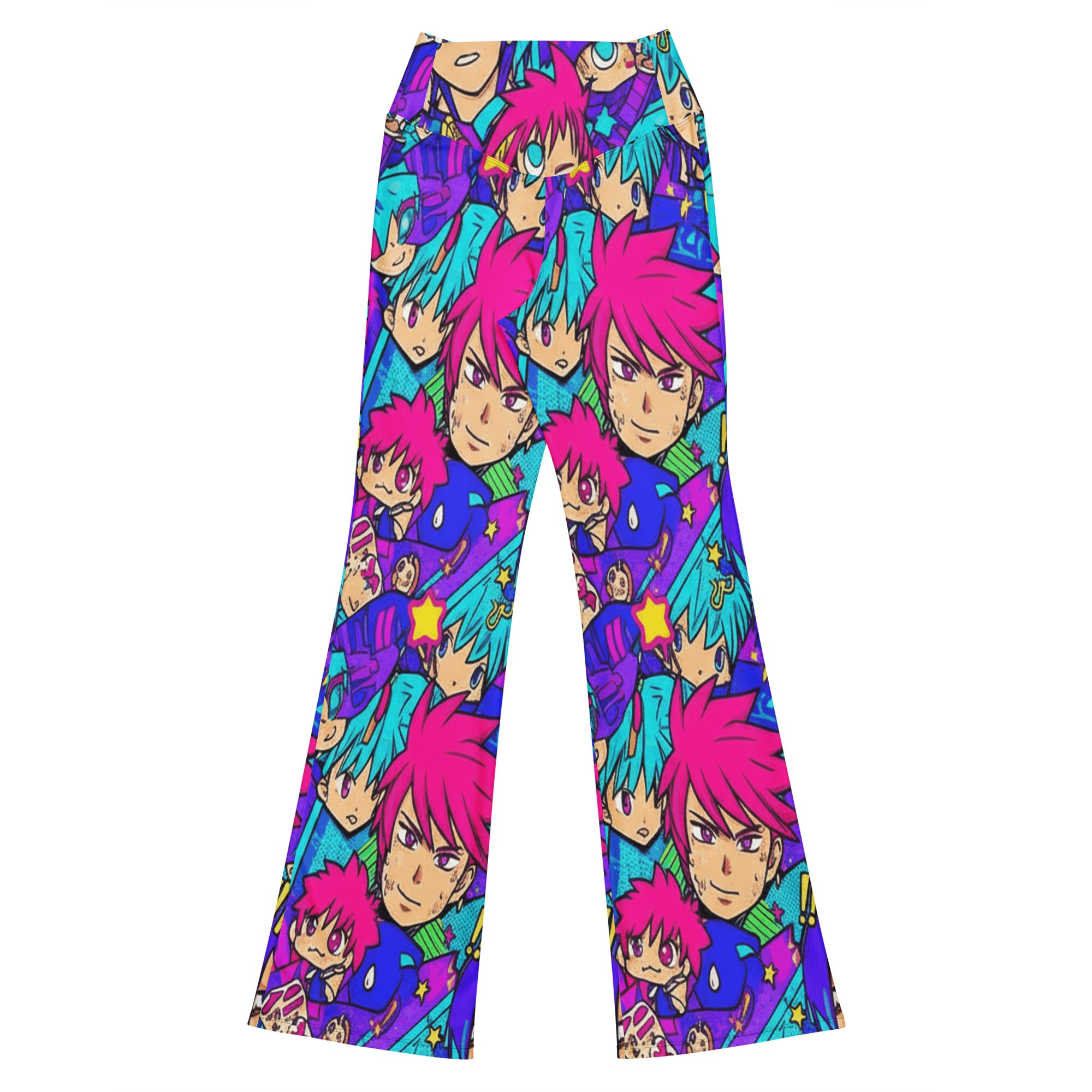 Anime Collage Galaxy Hero Flare Leggings | GearBunch