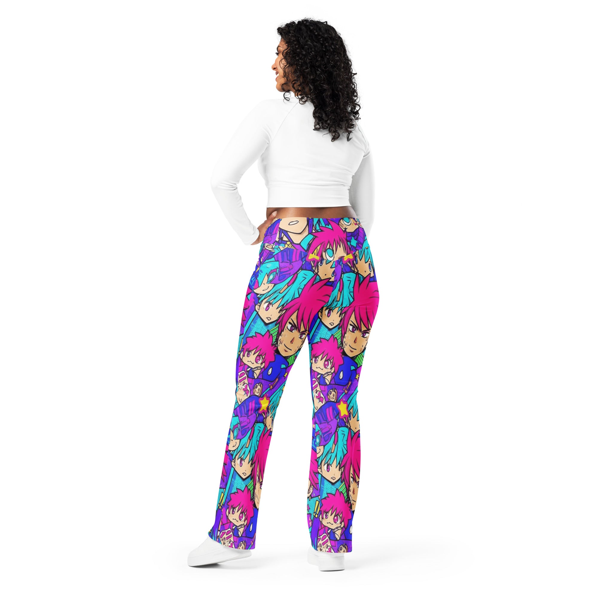 Anime Collage Galaxy Hero Flare Leggings | GearBunch