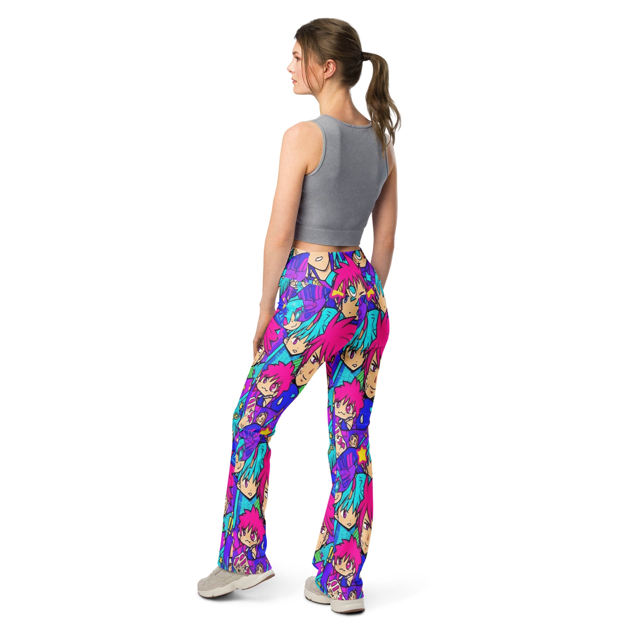 Anime Collage Galaxy Hero Flare Leggings | GearBunch