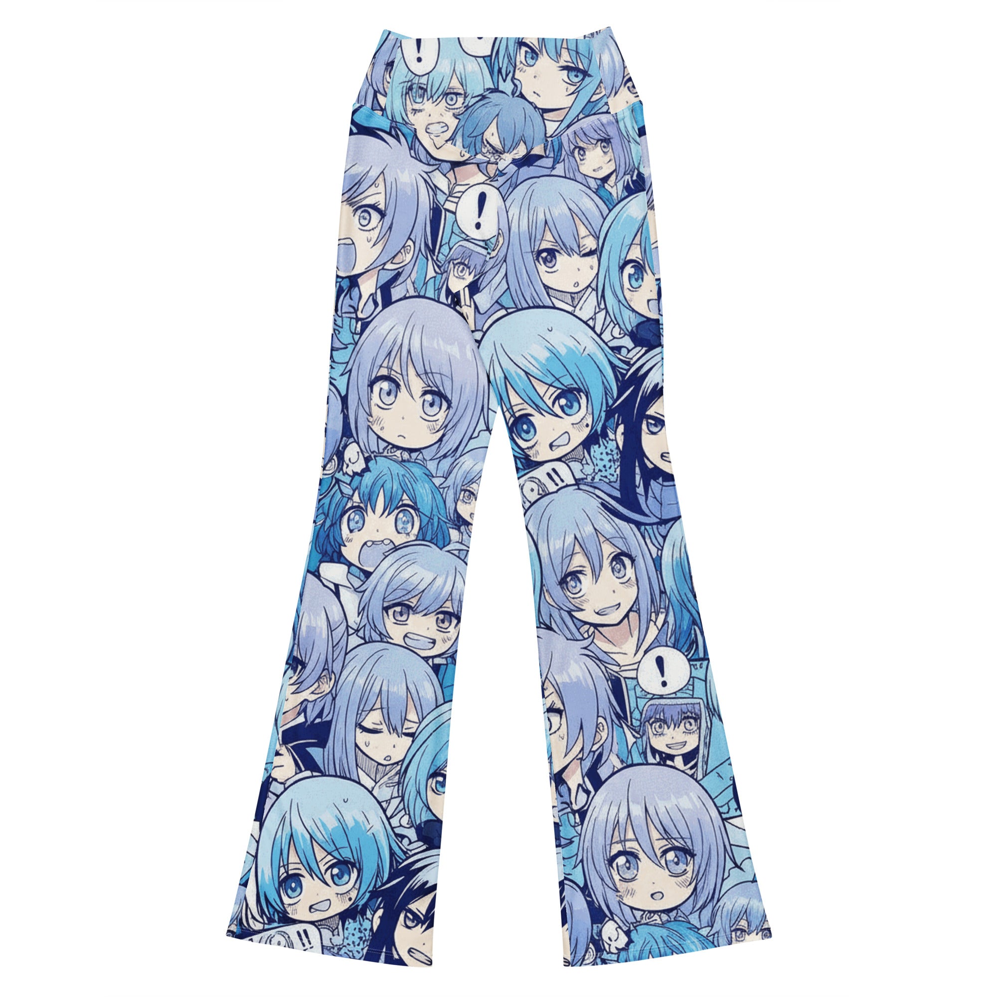 Anime Collage Ice Kingdom Flare Leggings | GearBunch
