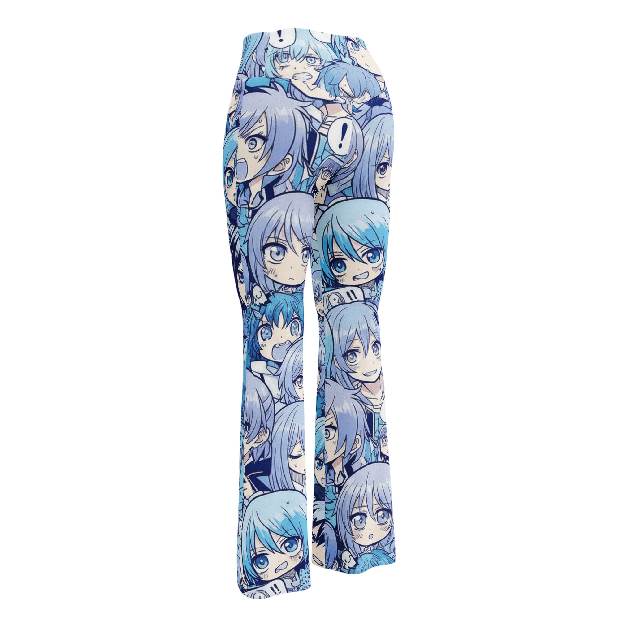Anime Collage Ice Kingdom Flare Leggings | GearBunch
