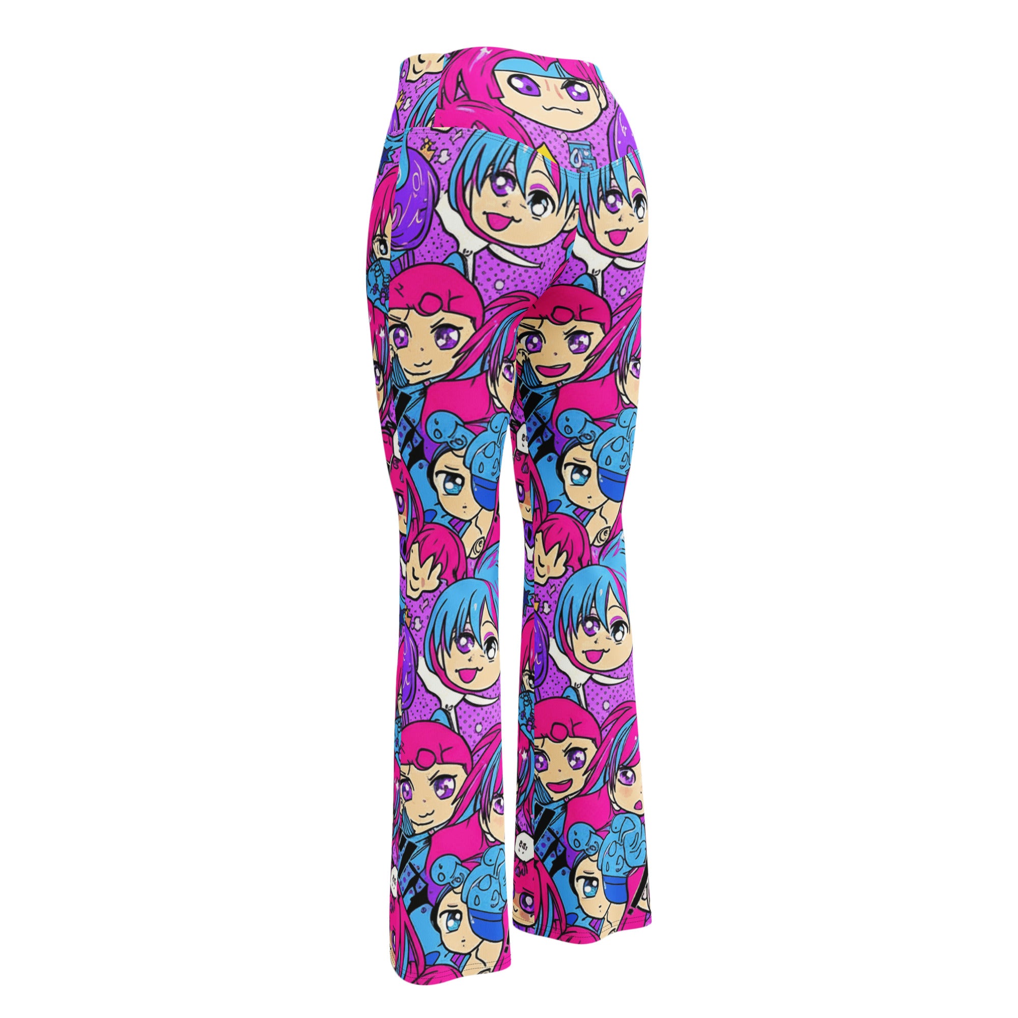 Anime Collage Mecha Pilot Flare Leggings | GearBunch