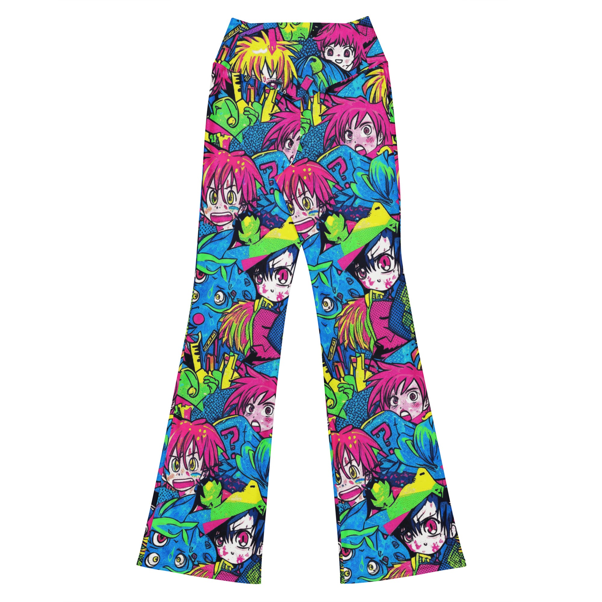 Anime Collage Neon Tokyo Flare Leggings | GearBunch
