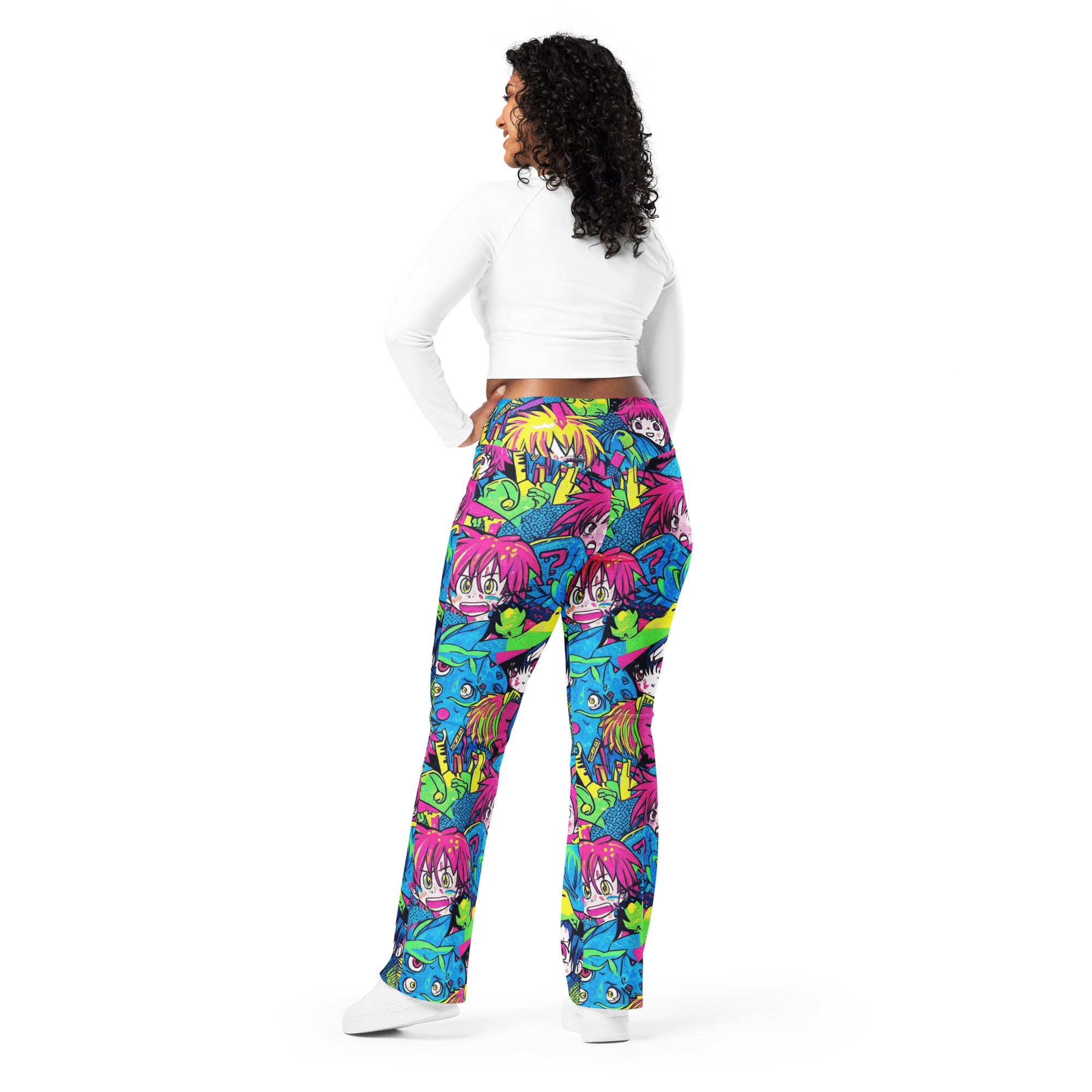 Anime Collage Neon Tokyo Flare Leggings | GearBunch