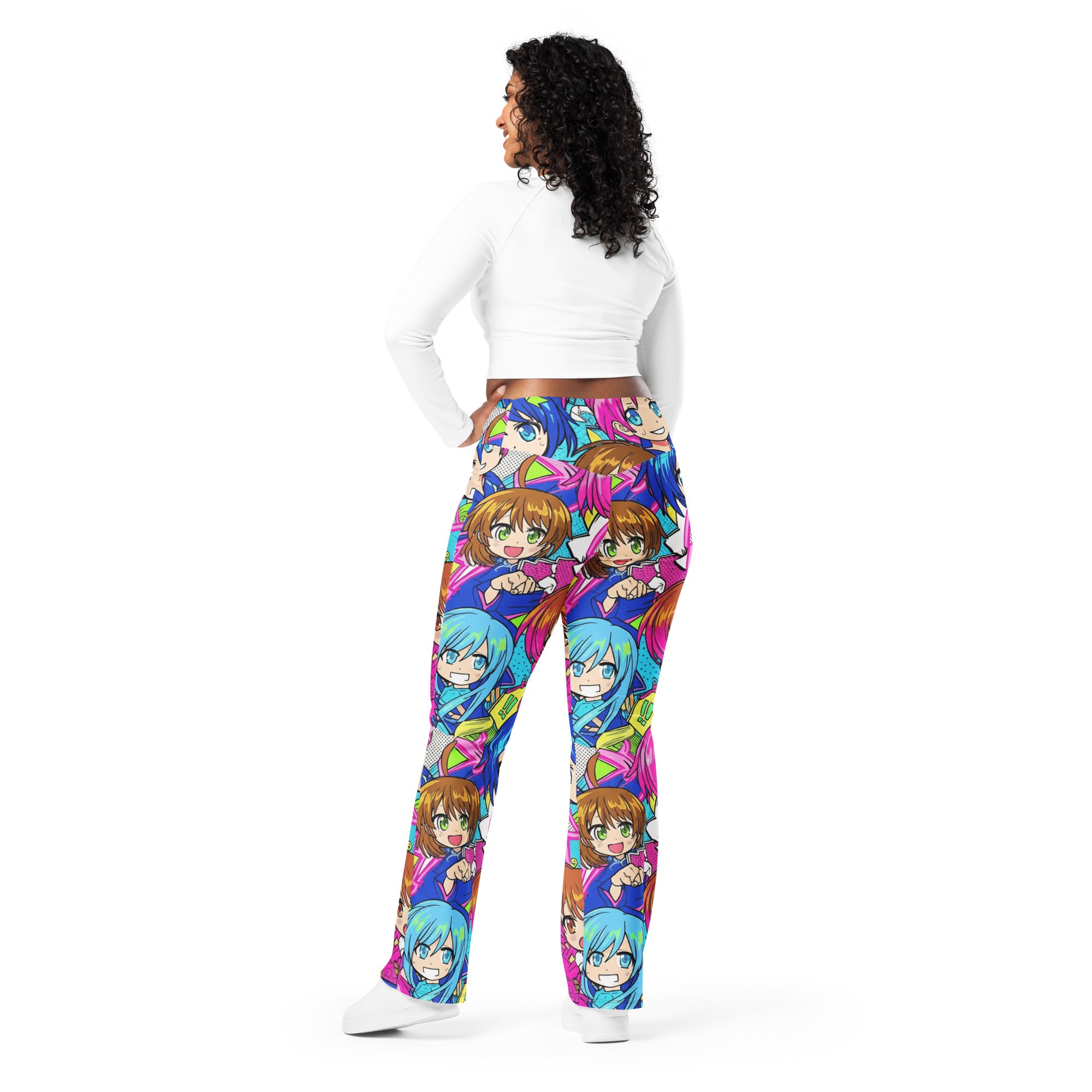 Anime Collage Sakura School Flare Leggings | GearBunch