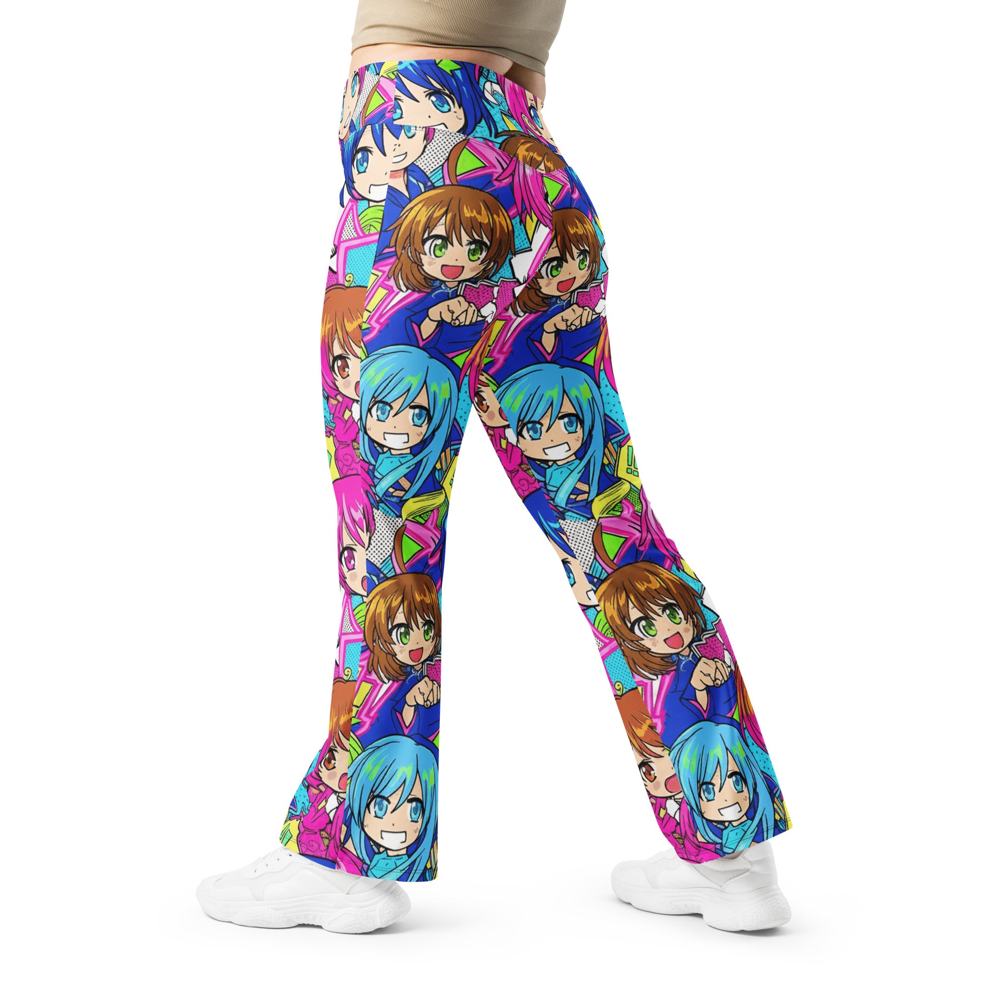 Anime Collage Sakura School Flare Leggings | GearBunch