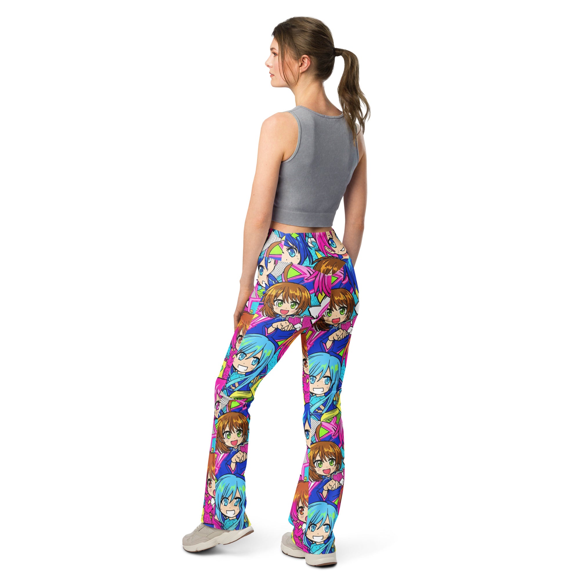 Anime Collage Sakura School Flare Leggings | GearBunch