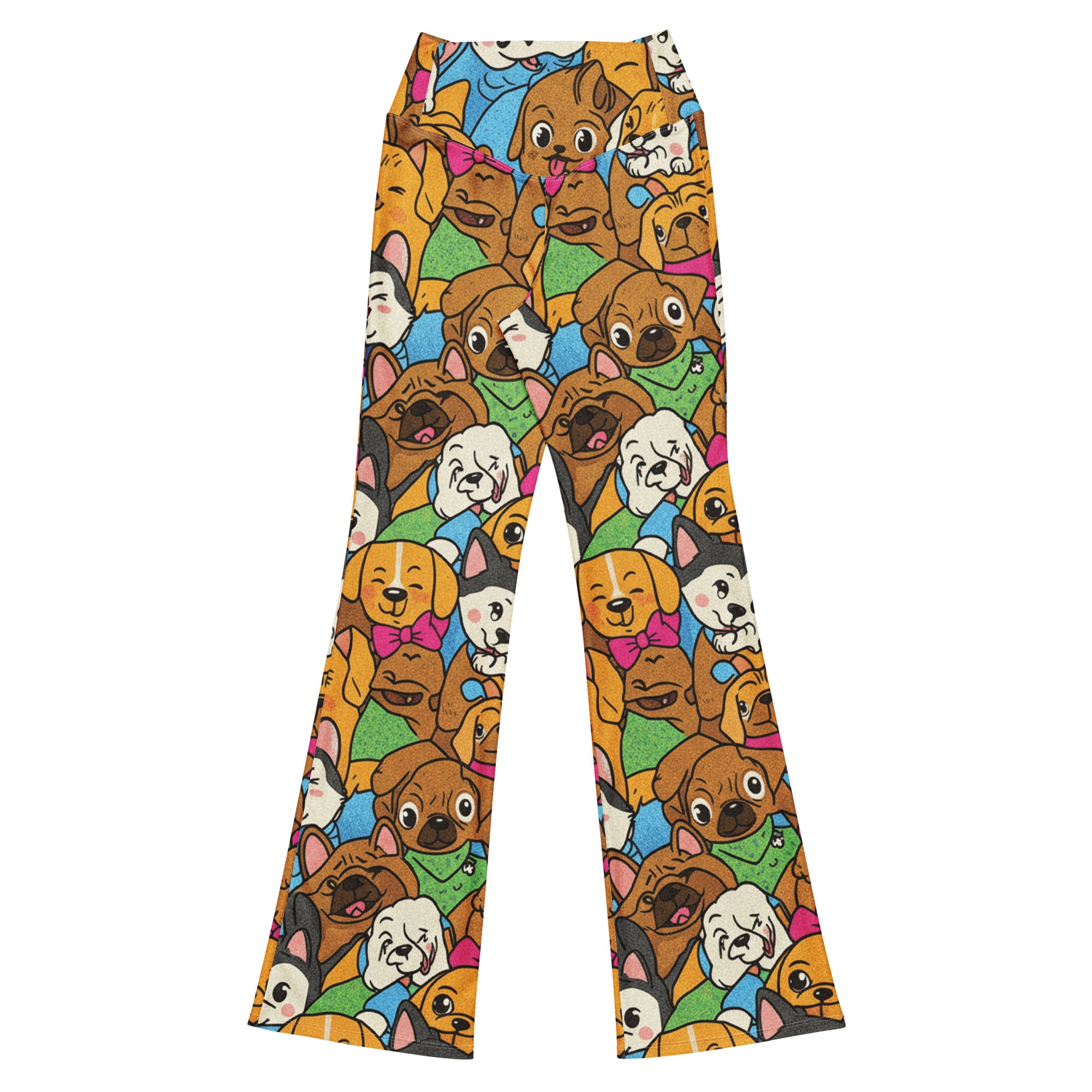 Vibrant Puppy Pile Flare Leggings | GearBunch
