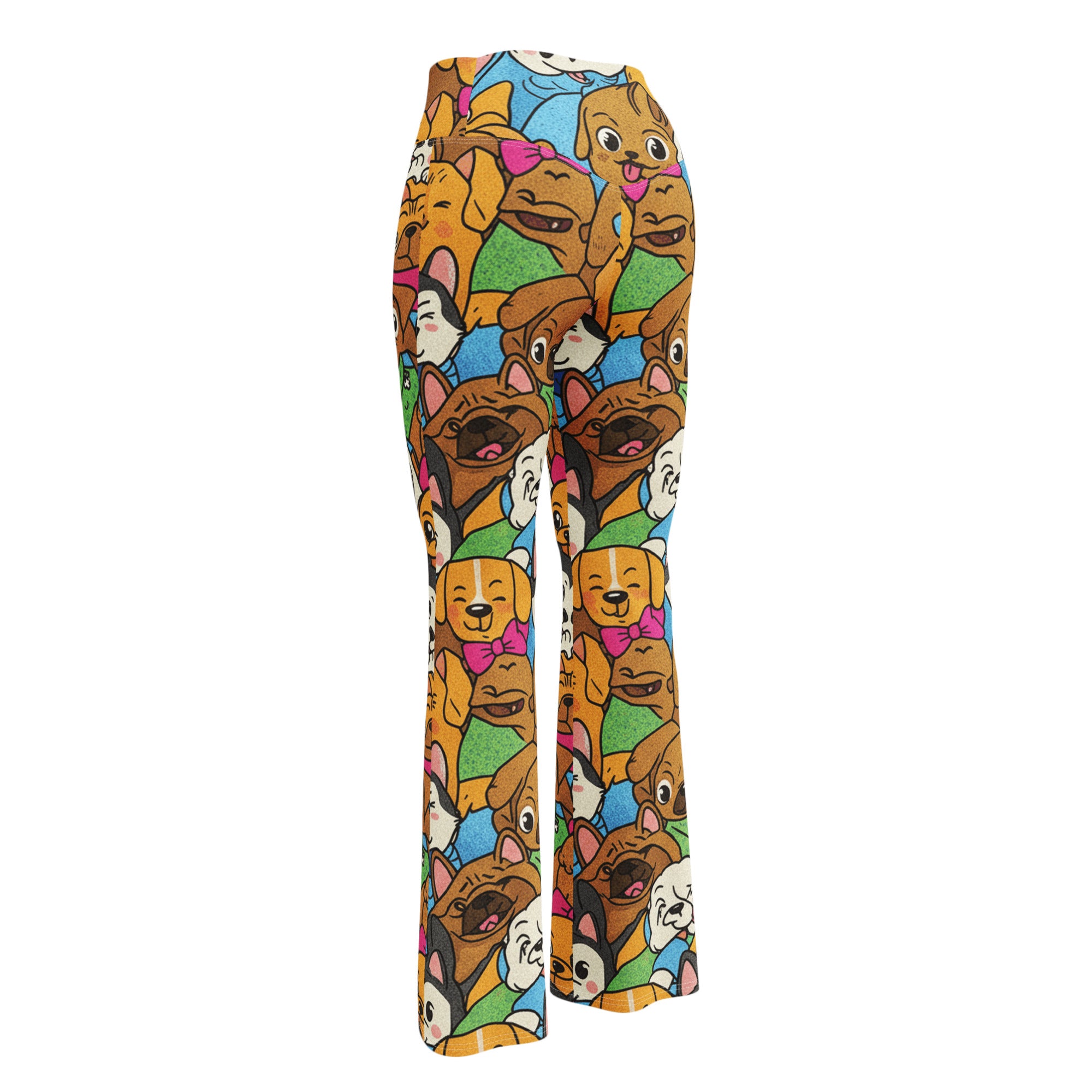 Vibrant Puppy Pile Flare Leggings | GearBunch