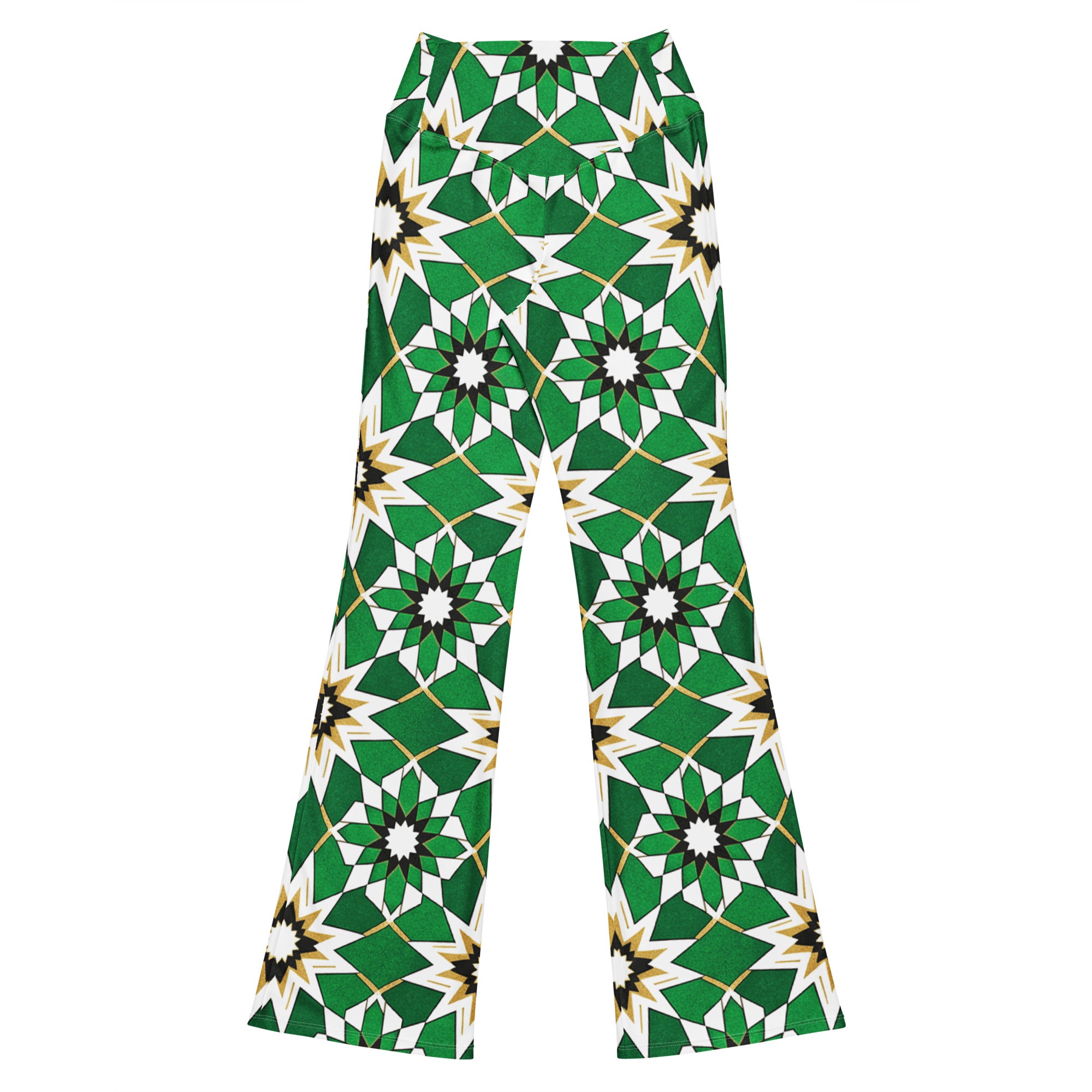 Zellige Emerald Gold Flare Leggings | GearBunch
